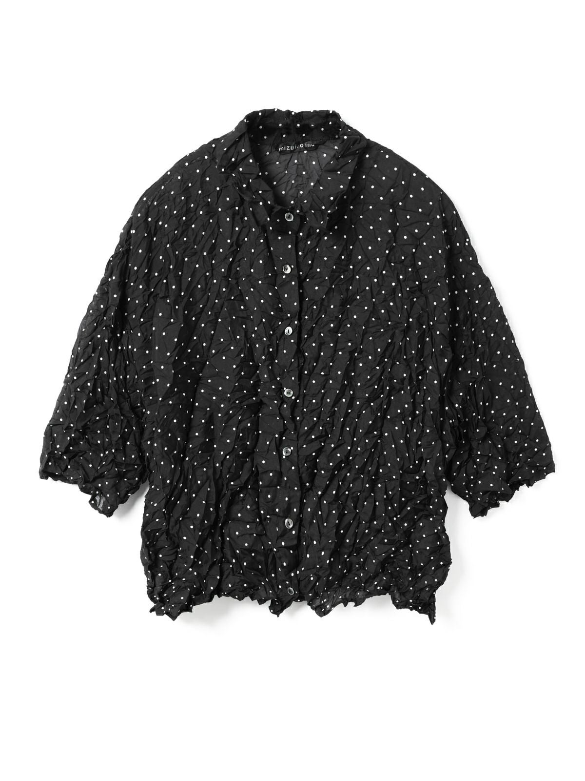mizuiro ind ドット プリント キャッチ ワッシャー シャツ mizuiro ind（ミズイロインド） ドット プリント キャッチ ワッシャー
