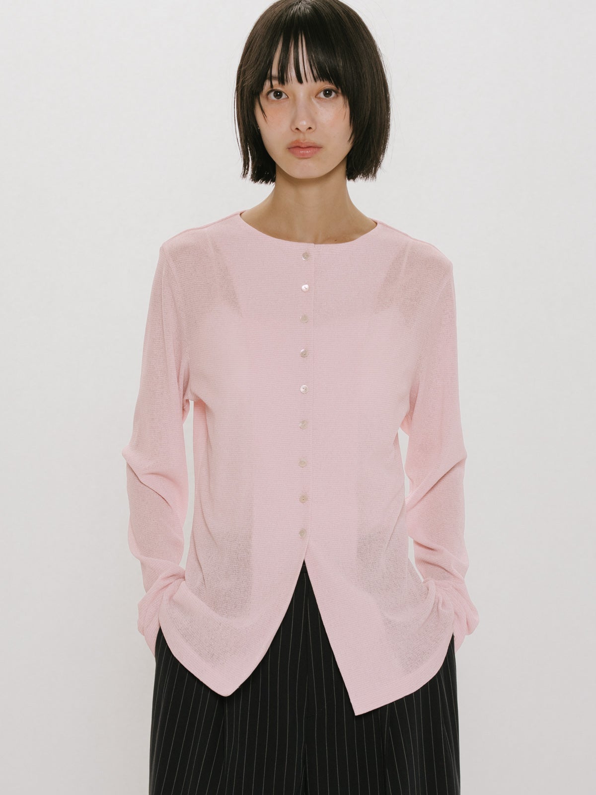 MIDIUMISOLID for Ladies クルーネックロングカーディガン｜ MARcourt
