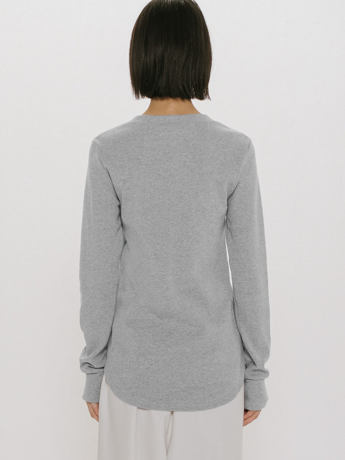MIDIUMISOLID for Ladies リブヘンリーネックプルオーバー｜ MARcourt