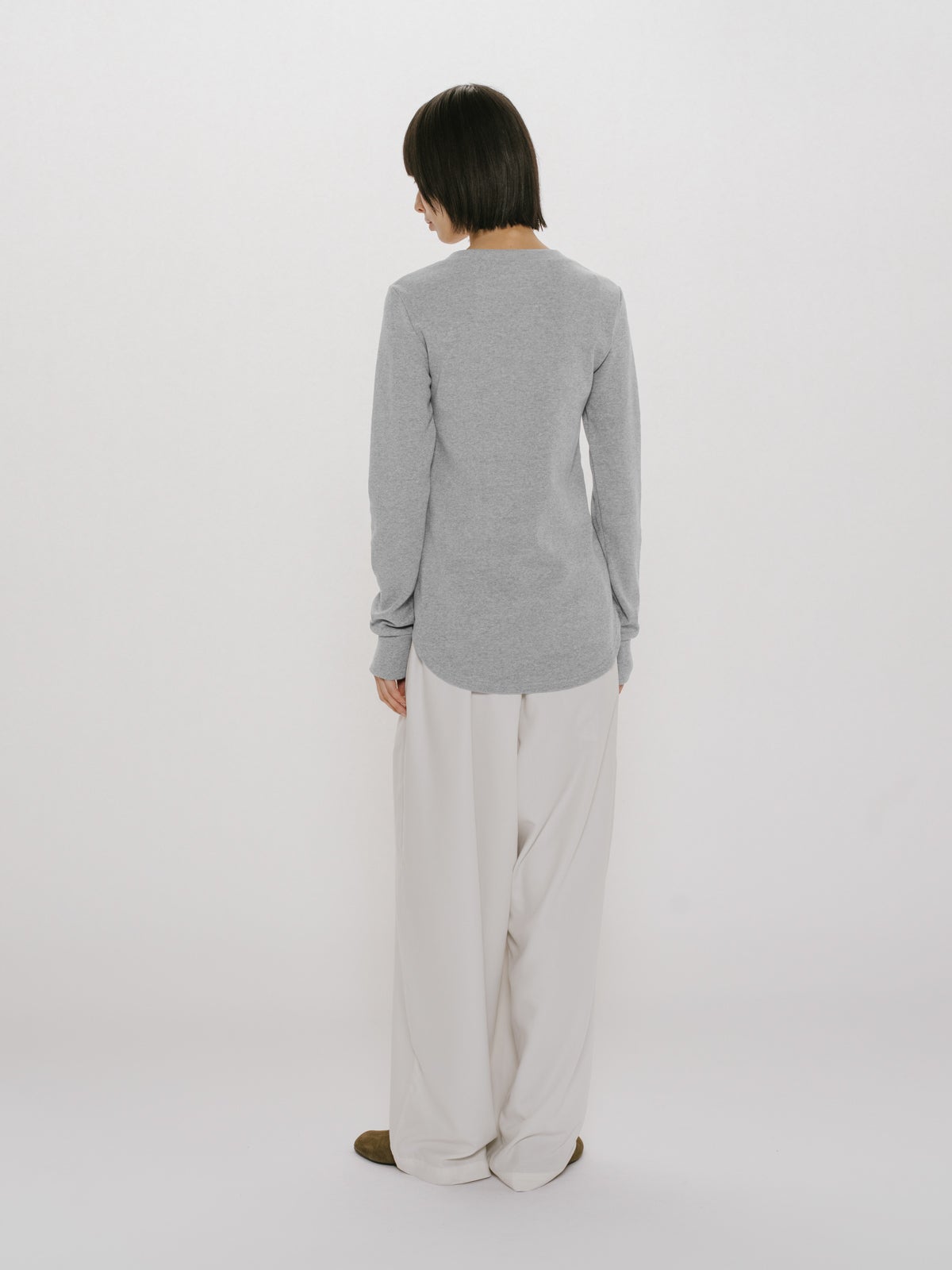MIDIUMISOLID for Ladies リブヘンリーネックプルオーバー｜ MARcourt