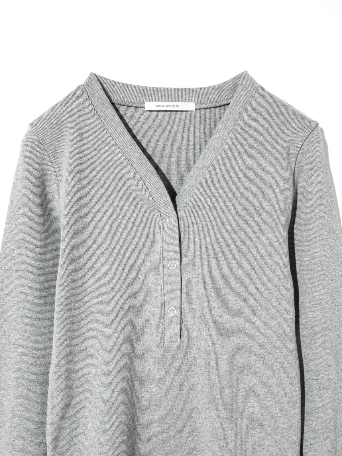 MIDIUMISOLID for Ladies リブヘンリーネックプルオーバー｜ MARcourt