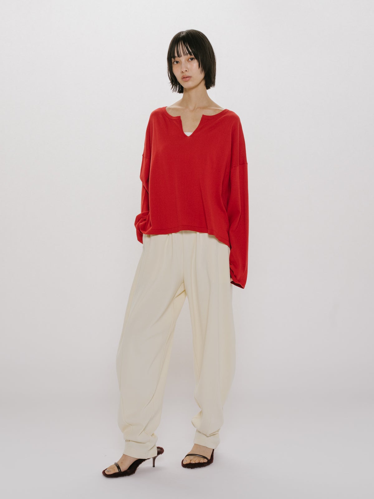 MIDIUMISOLID for Ladies リブイージーコクーンパンツ｜ MARcourt