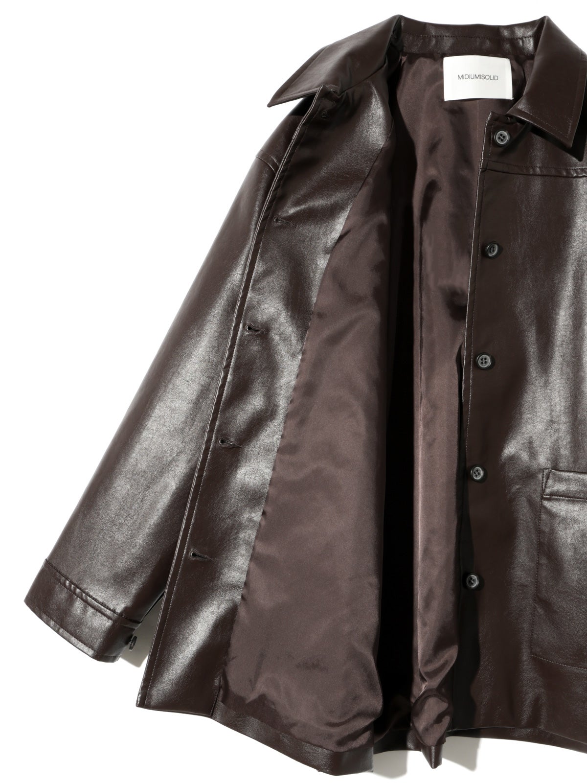 MIDIUMISOLID for Ladies シンセティックレザーオーバーサイズブルゾン