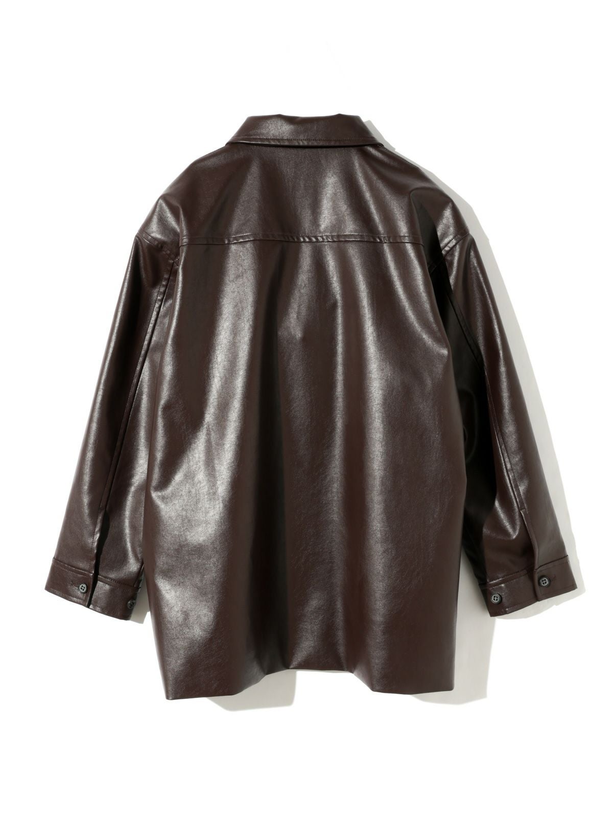 MIDIUMISOLID for Ladies シンセティックレザーオーバーサイズブルゾン