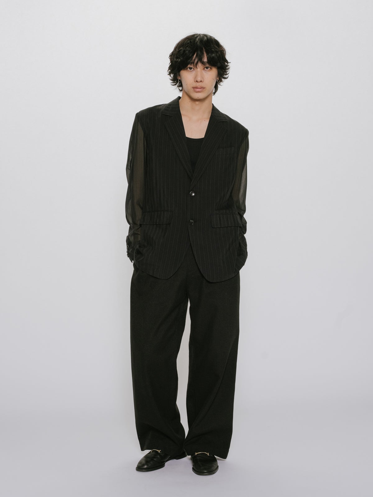9月14日(月)正午販売終了 ]MIDIUMISOLID Men's シアーストライプ