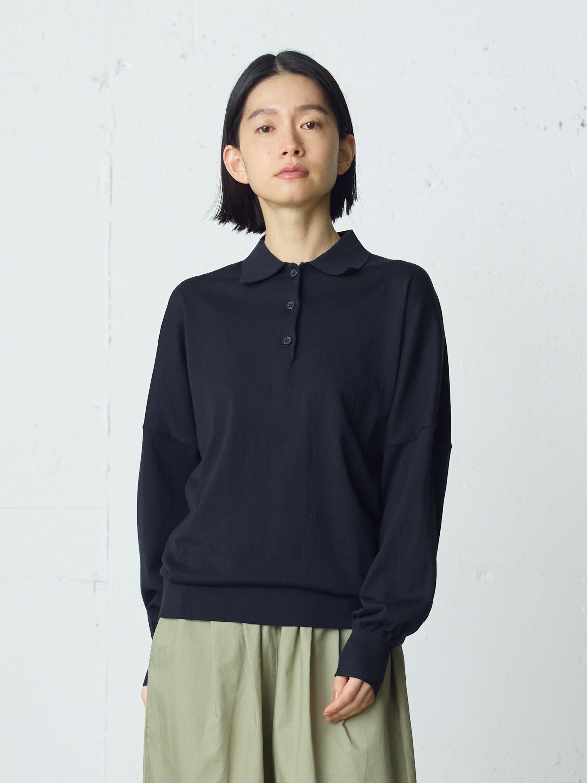 midiumi ポロシャツ ホワイト MidiUmi（ミディウミ） ポロ ノースリーブ プルオーバー 日本製