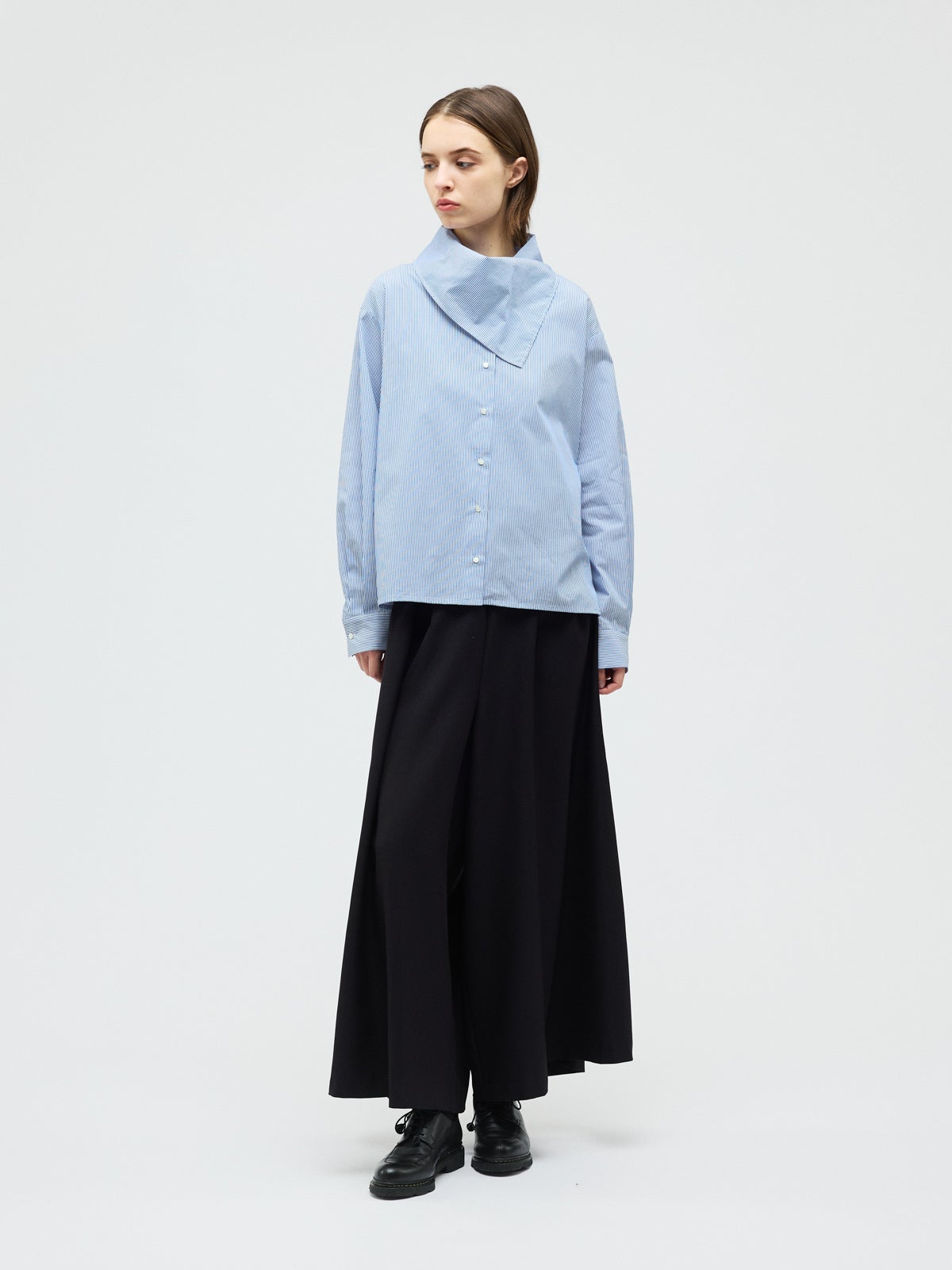 mizuiro ind ストライプスカーフカラーシャツ｜ MARcourt ONLINE STORE