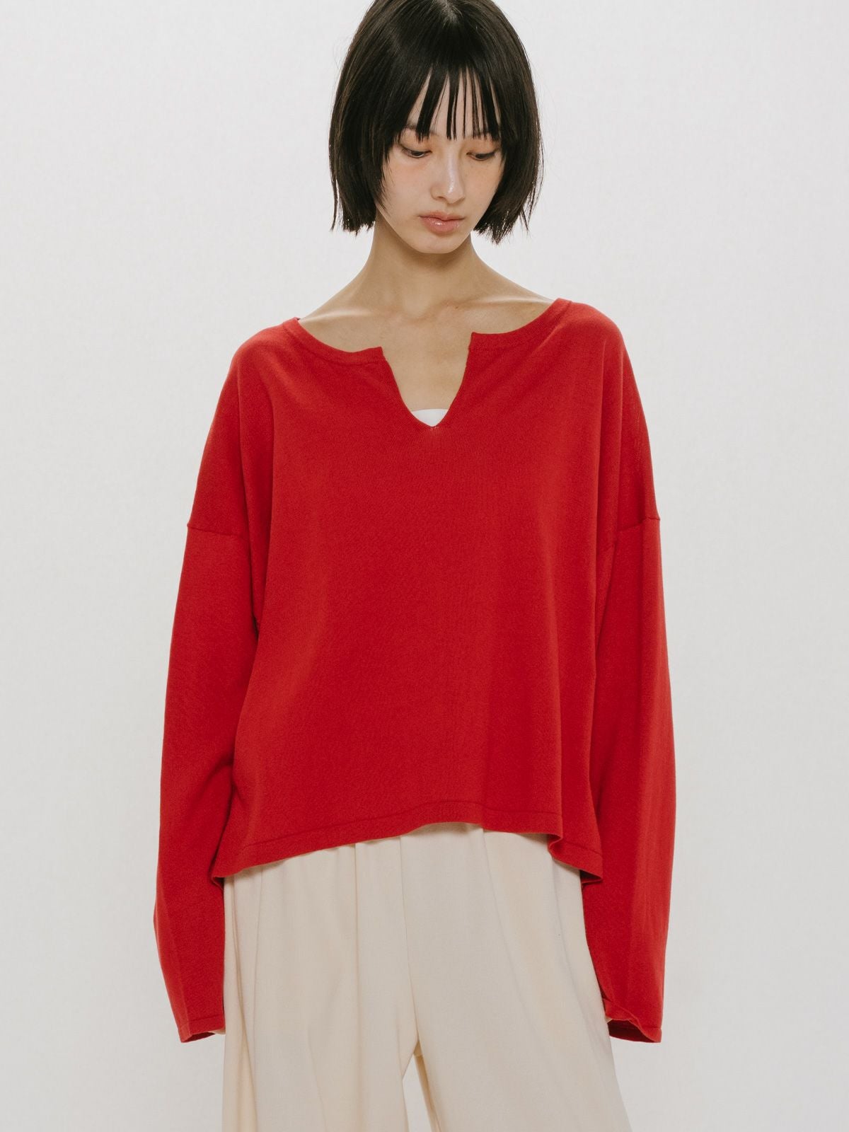 今期Midi Umi 赤長袖セーター ニット｜ MARcourt ONLINE STORE - マーコートオンラインストア