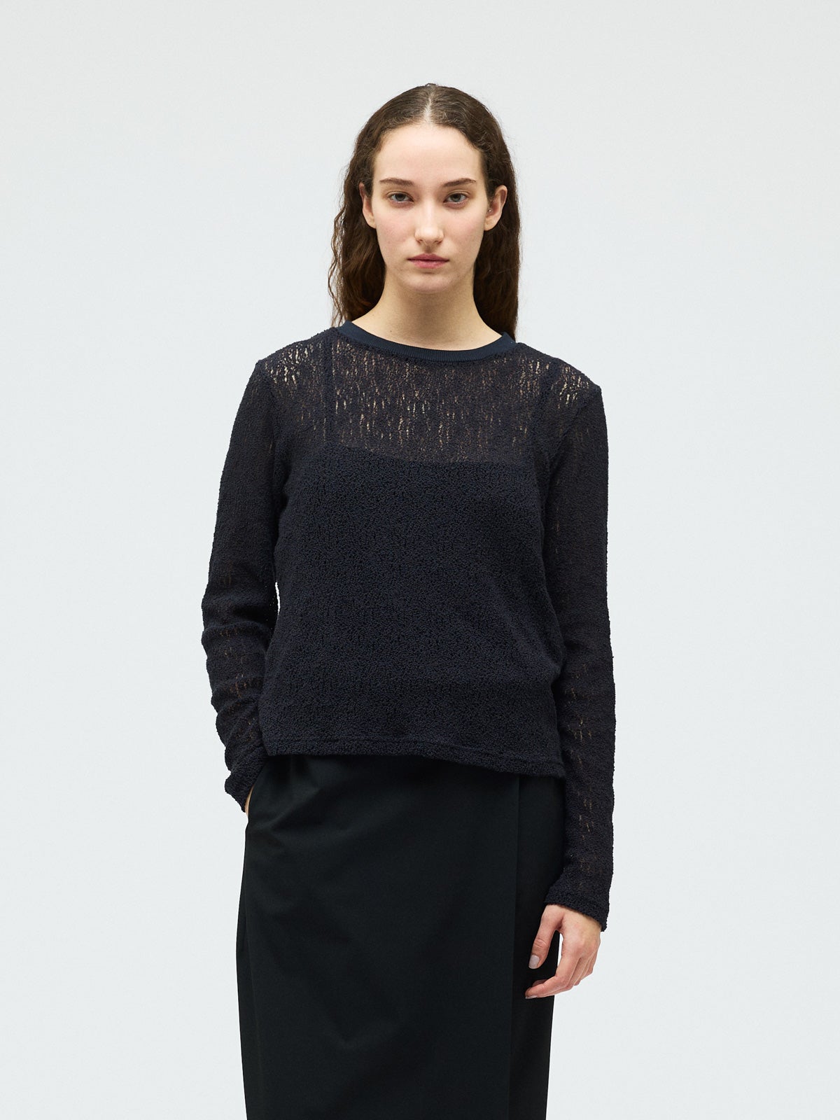 lace crew neck T shirt