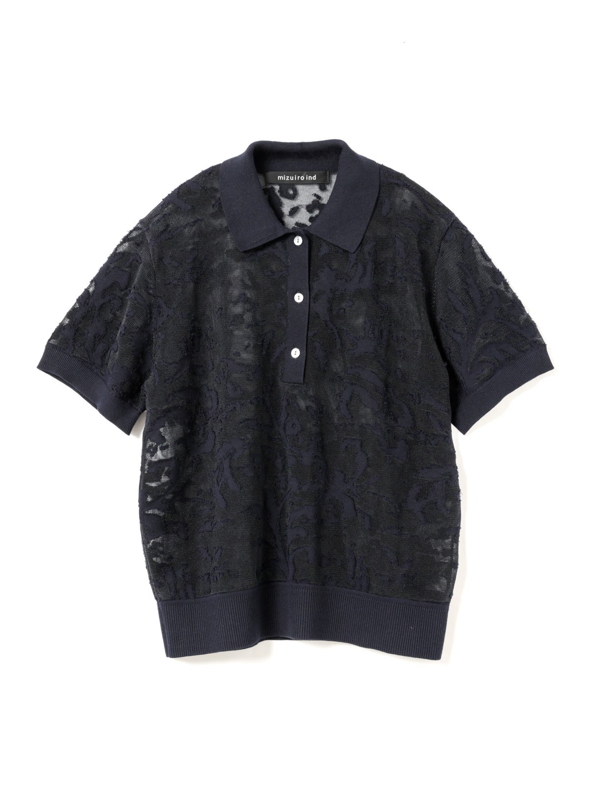 mizuiro ind メッシュ刺繍ポロプルオーバー｜ MARcourt ONLINE STORE