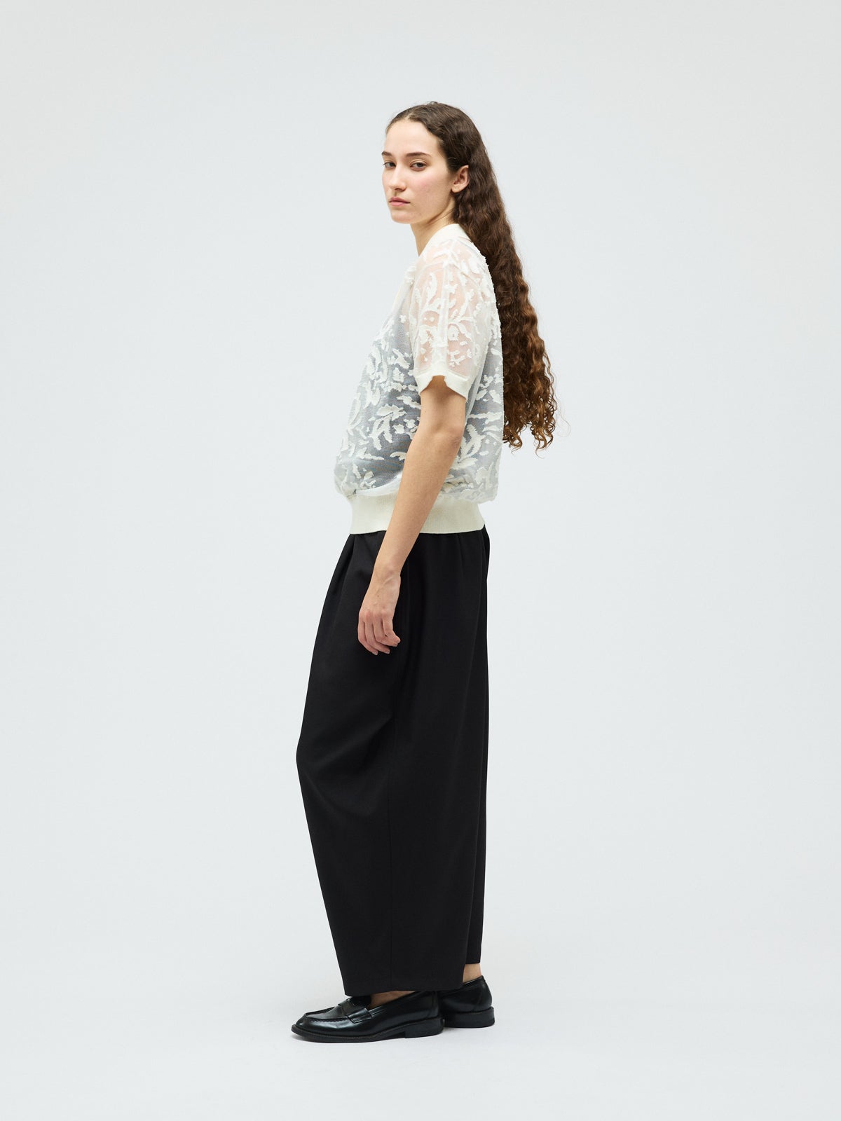 mizuiro ind メッシュ刺繍ポロプルオーバー｜ MARcourt ONLINE STORE