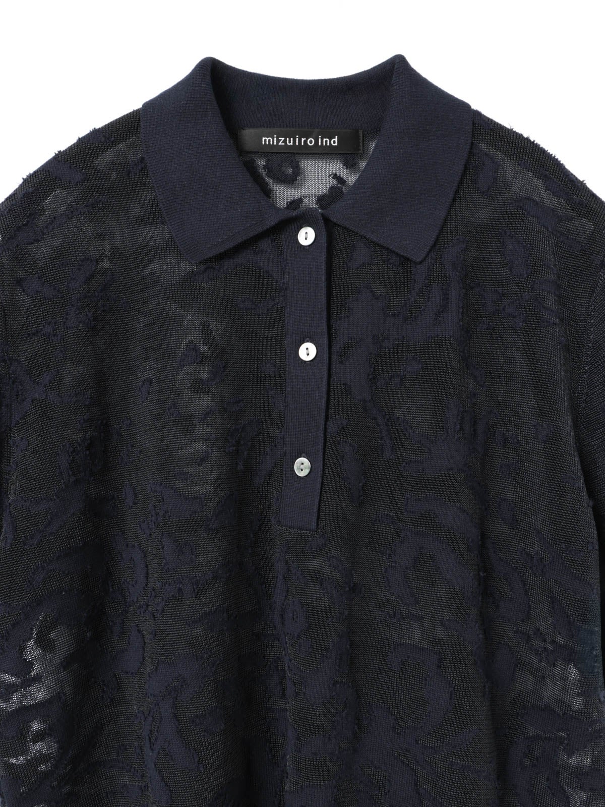 mizuiro ind メッシュ刺繍ポロプルオーバー｜ MARcourt ONLINE STORE