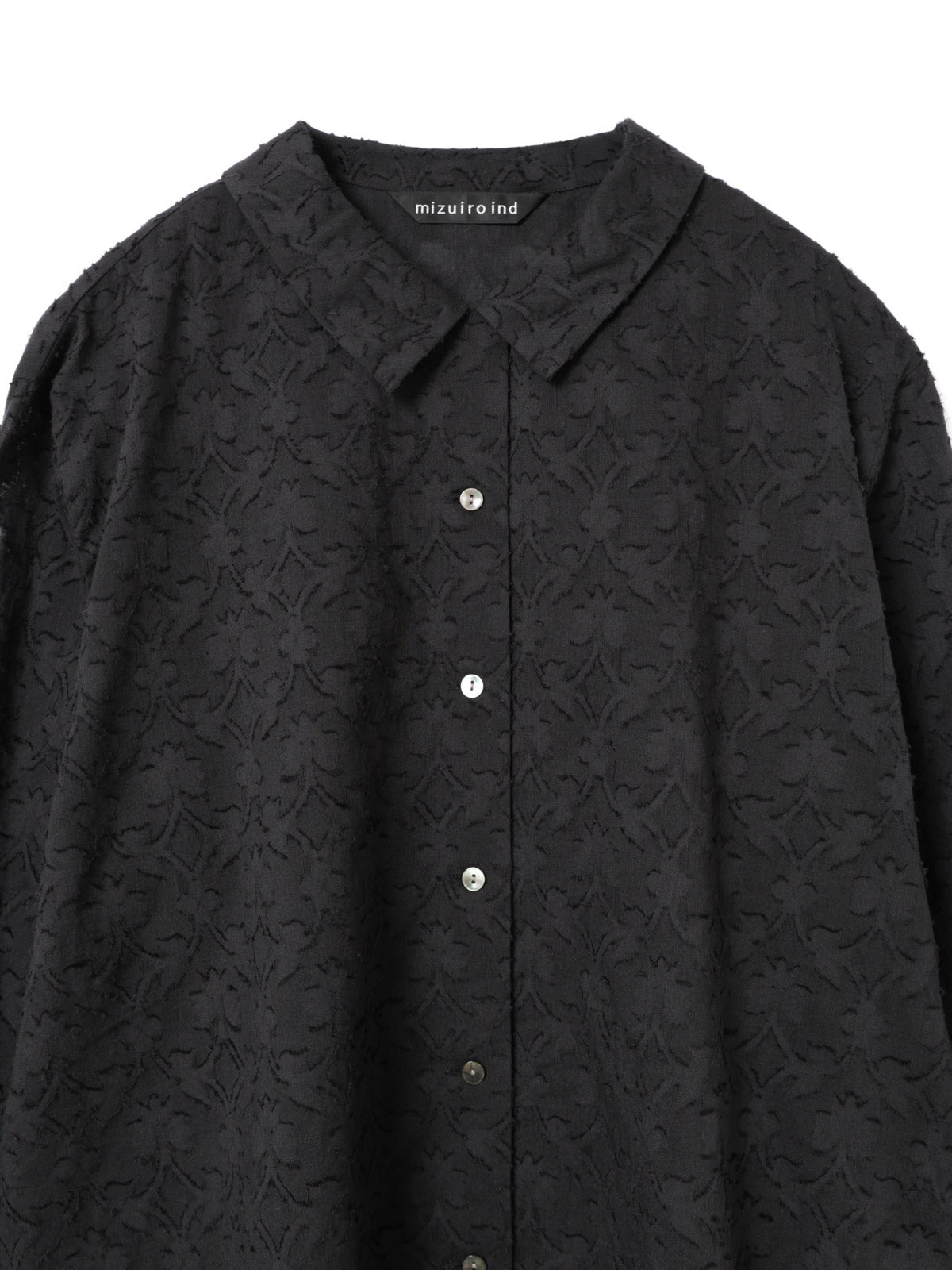 mizuiro ind 黒刺繍長袖シャツ mizuiro ind ジャカードロングスリーブシャツ｜ MARcourt ONLINE STORE