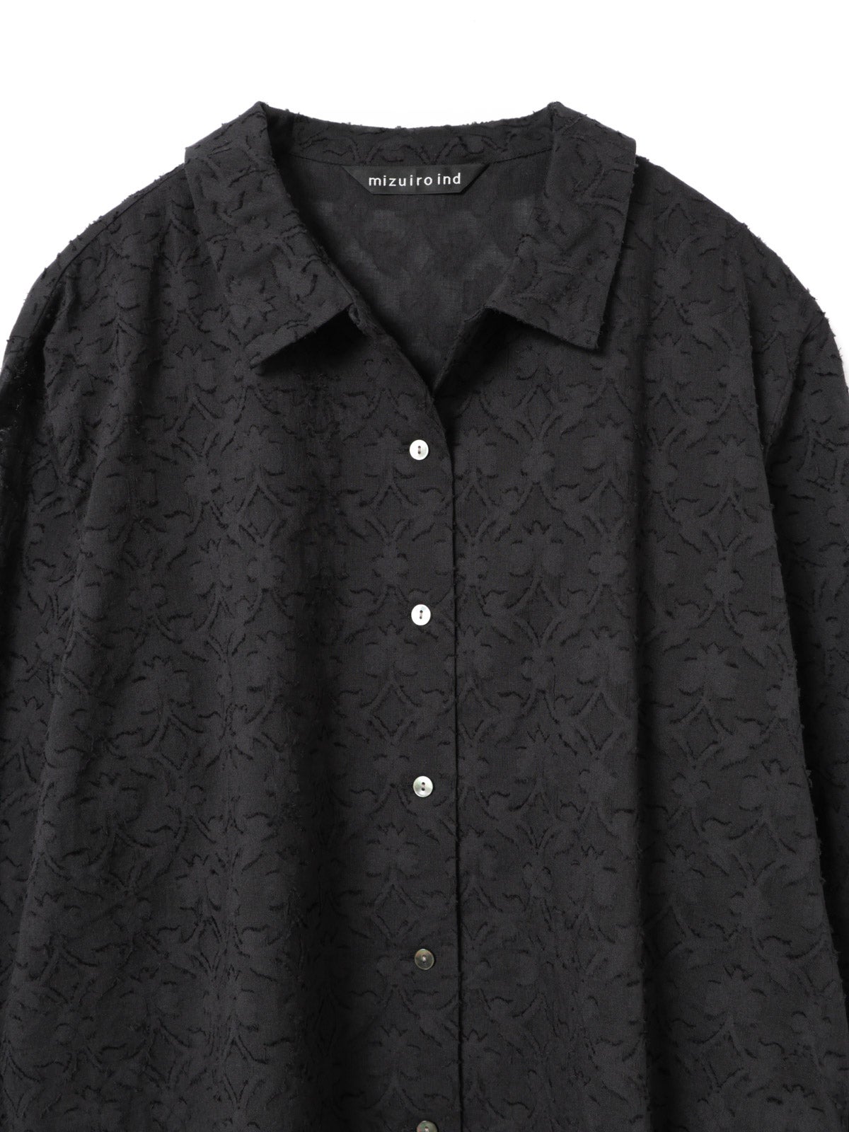 mizuiro ind 黒刺繍長袖シャツ mizuiro ind ジャカードロングスリーブシャツ｜ MARcourt ONLINE STORE