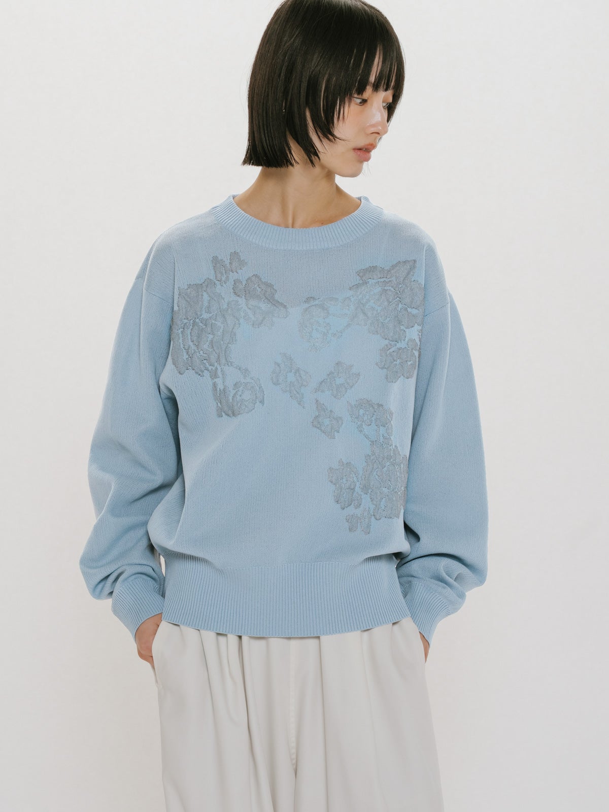 MIDIUMISOLID for Ladies フラワージャカードカーディガン｜ MARcourt