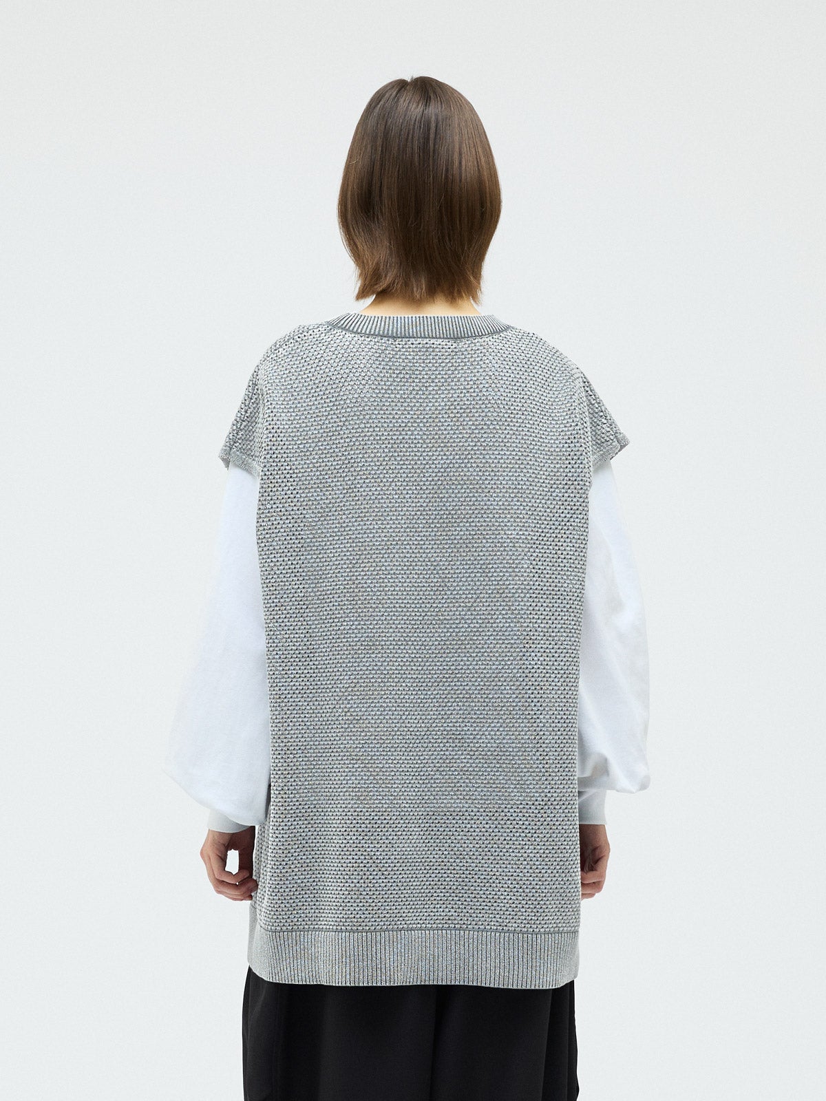 mizuiro ind ストーンウォッシュメッシュロングベスト｜ MARcourt
