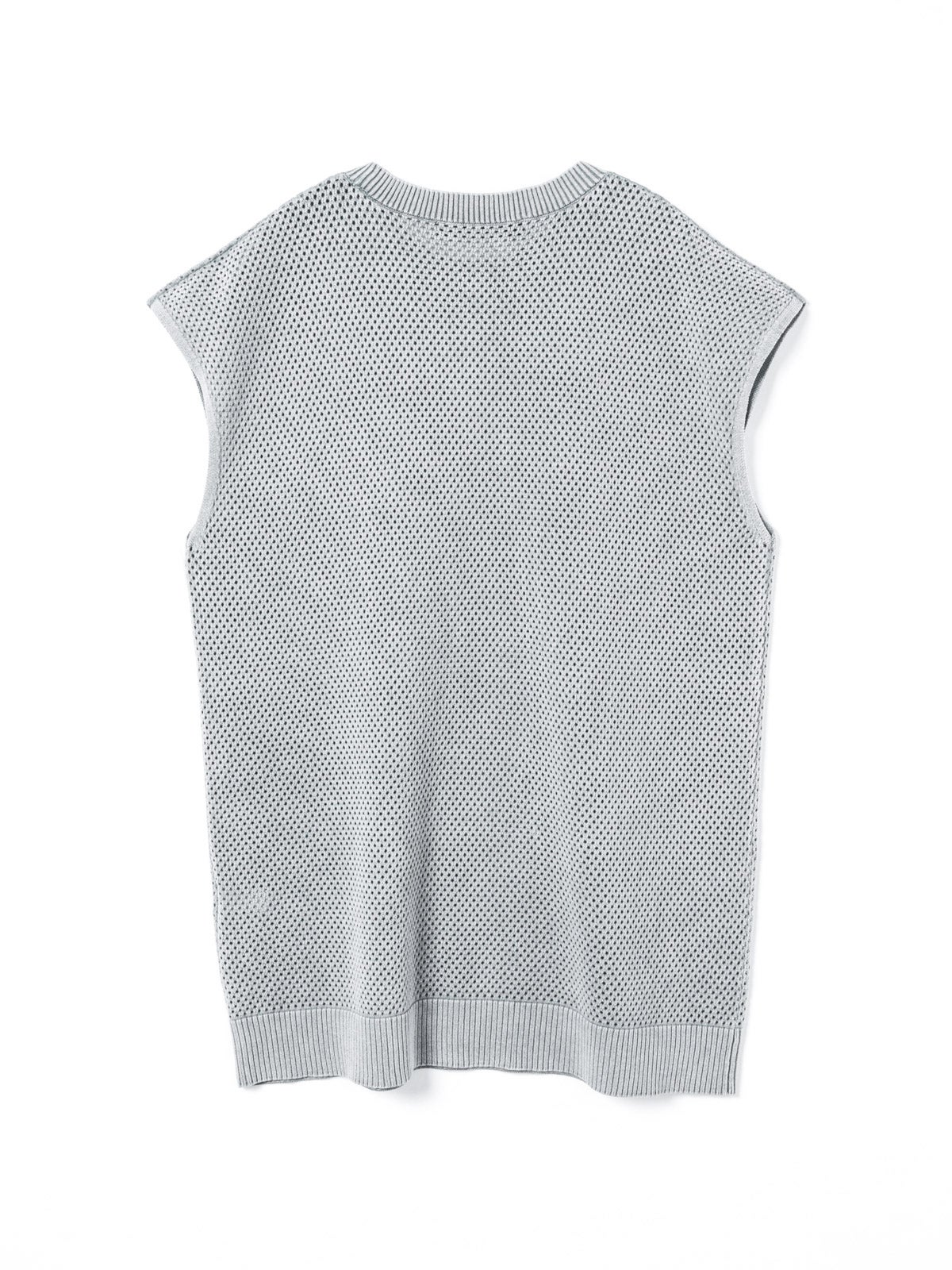 STONE  グレー メッシュベスト mizuiro ind ストーンウォッシュメッシュロングベスト｜ MARcourt