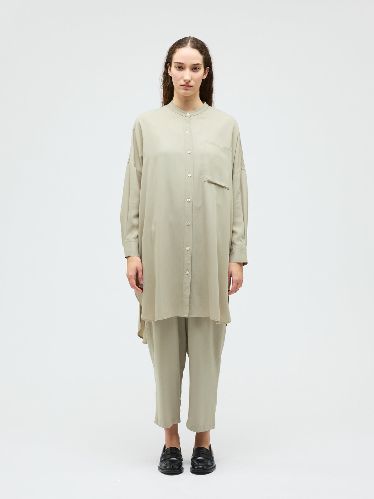 mizuiro ind T/Rバンドカラーロングシャツ｜ MARcourt ONLINE STORE