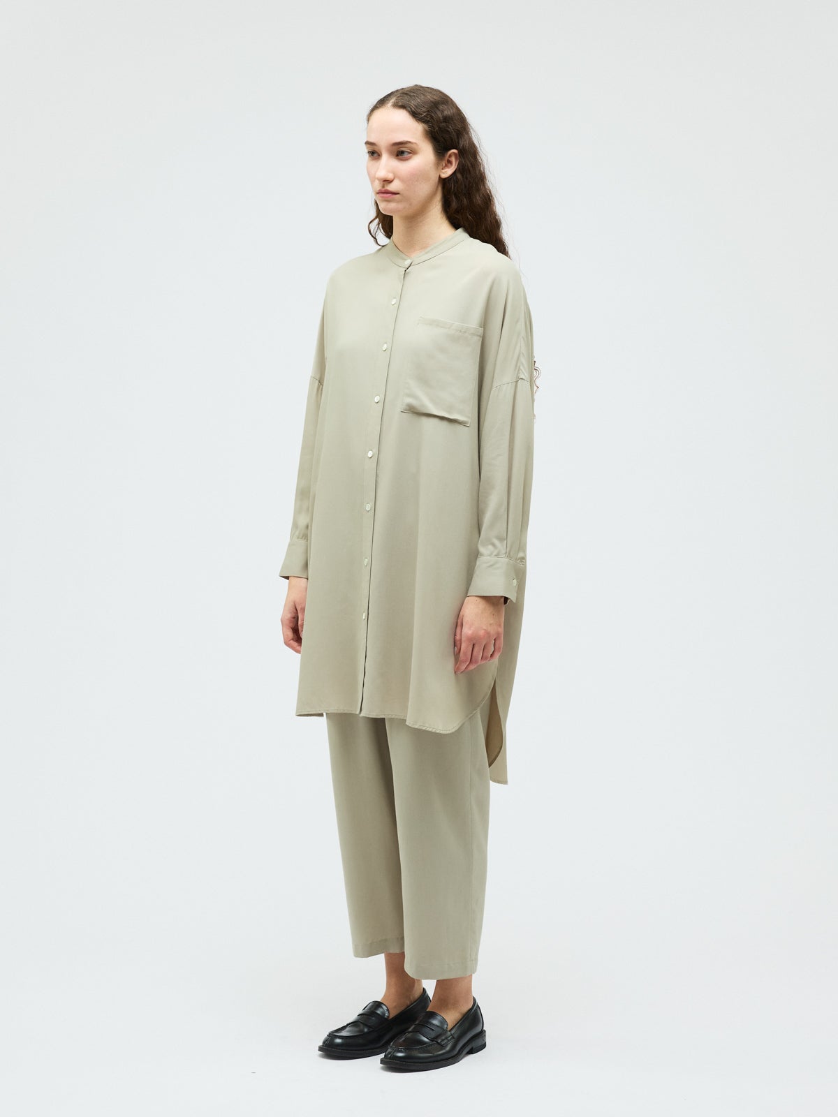 mizuiro ind T/Rバンドカラーロングシャツ｜ MARcourt ONLINE STORE
