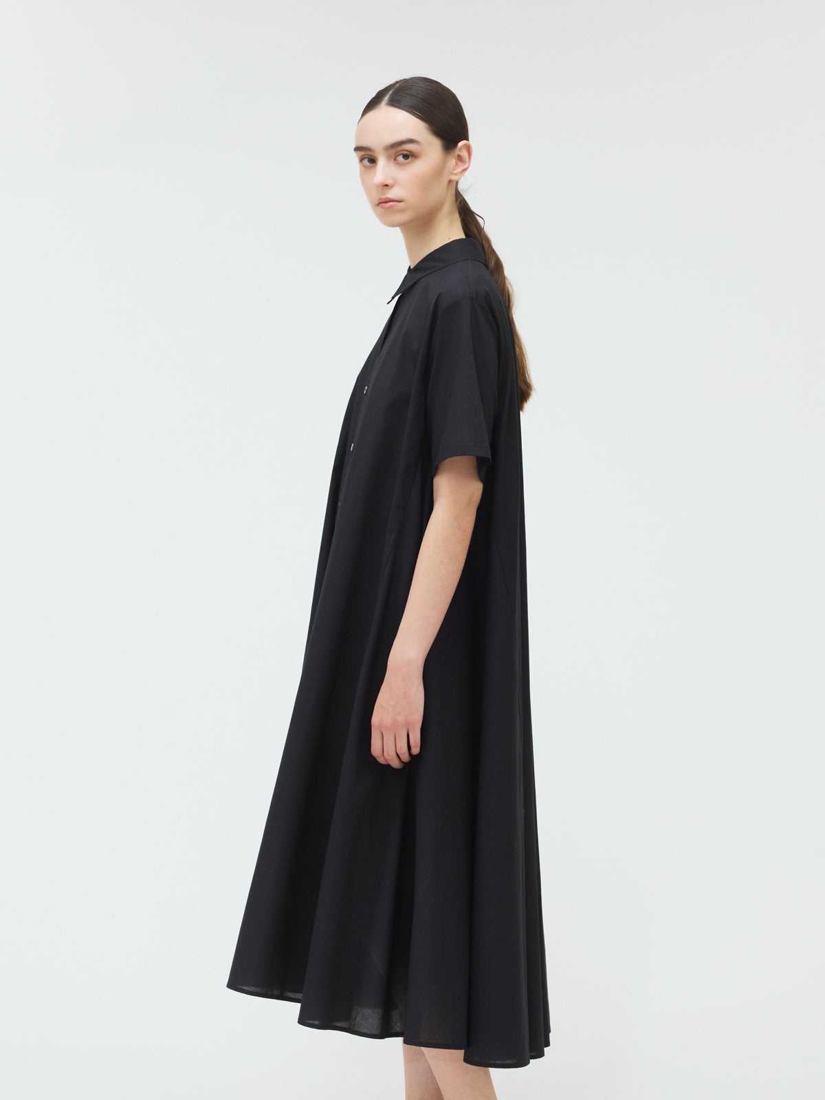 mizuiro ind ハーフスリーブフレアシャツワンピース｜ MARcourt ONLINE