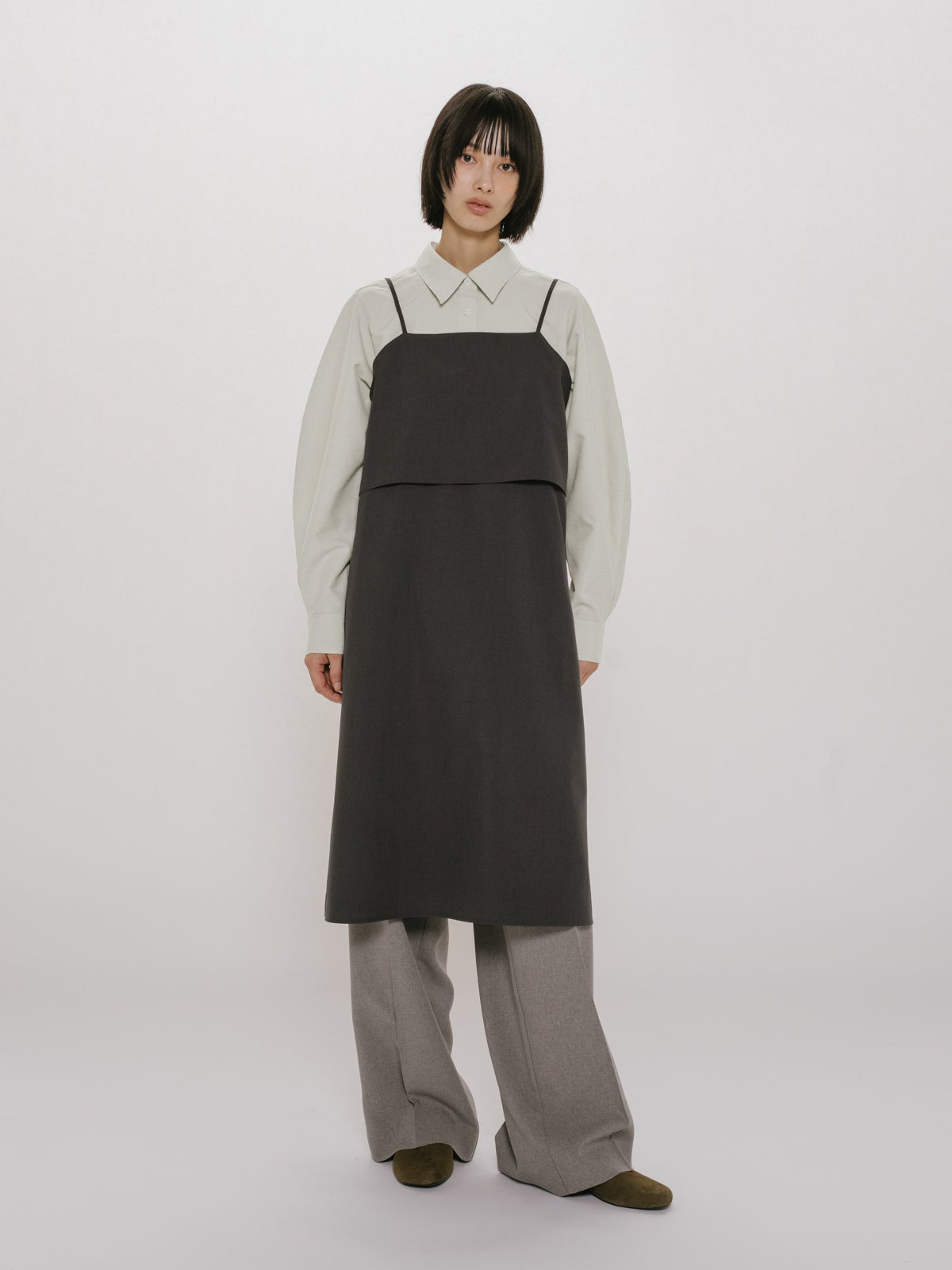 MIDIUMISOLID for Ladies ボリュームスリーブシャツチュニック
