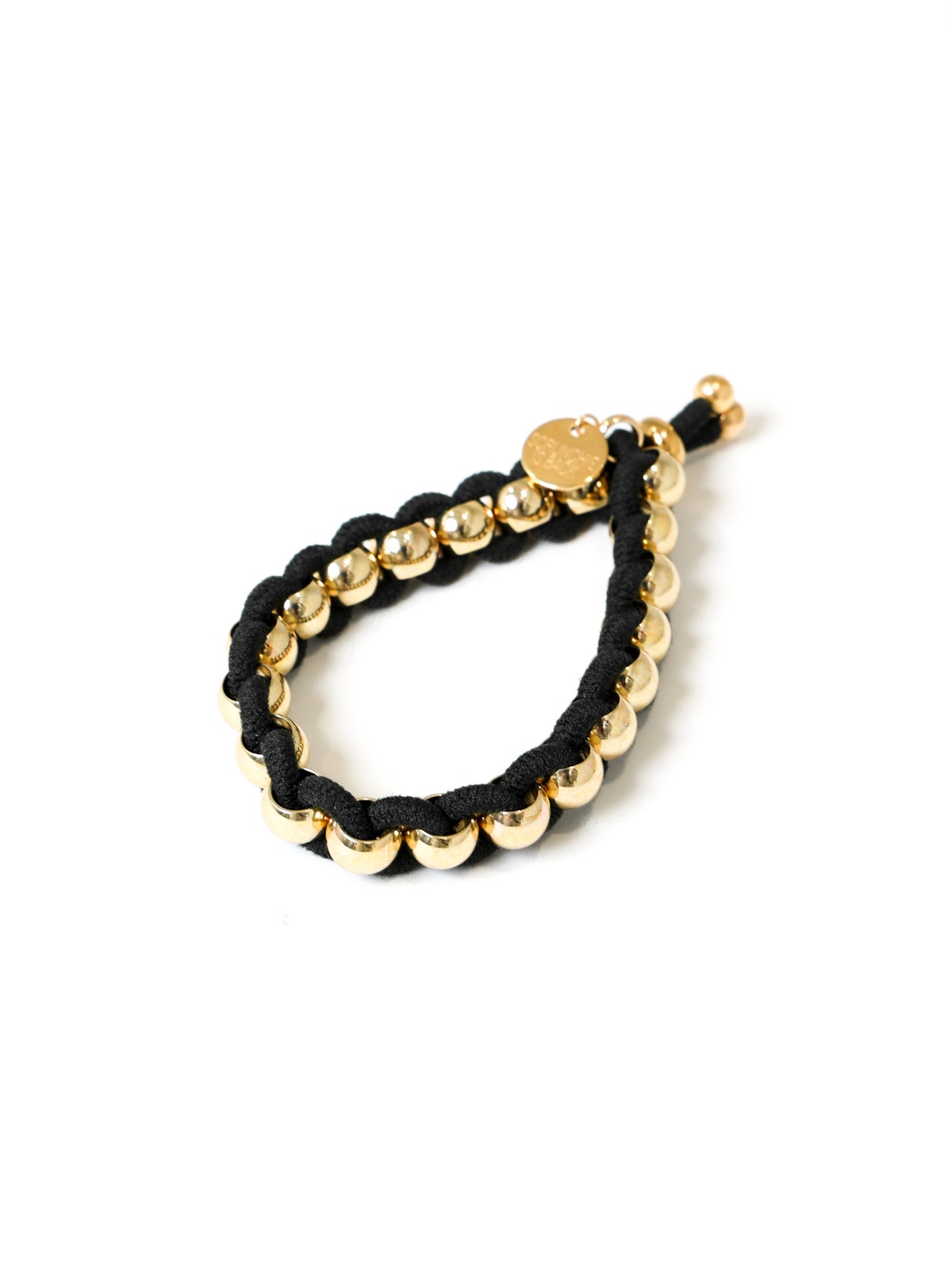 SCRUNCHIE IS BLACK カラーゴム＆ゴールドビーズヘアアクセサリー
