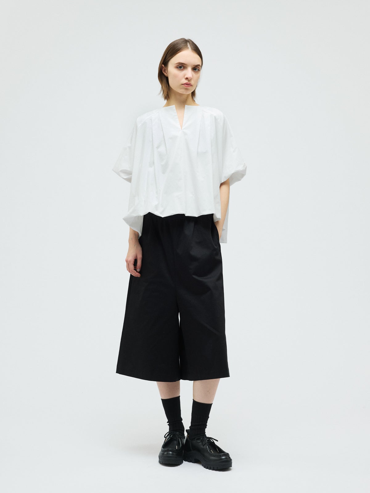 mizuiro ind バルーンノーカラーシャツ｜ MARcourt ONLINE STORE