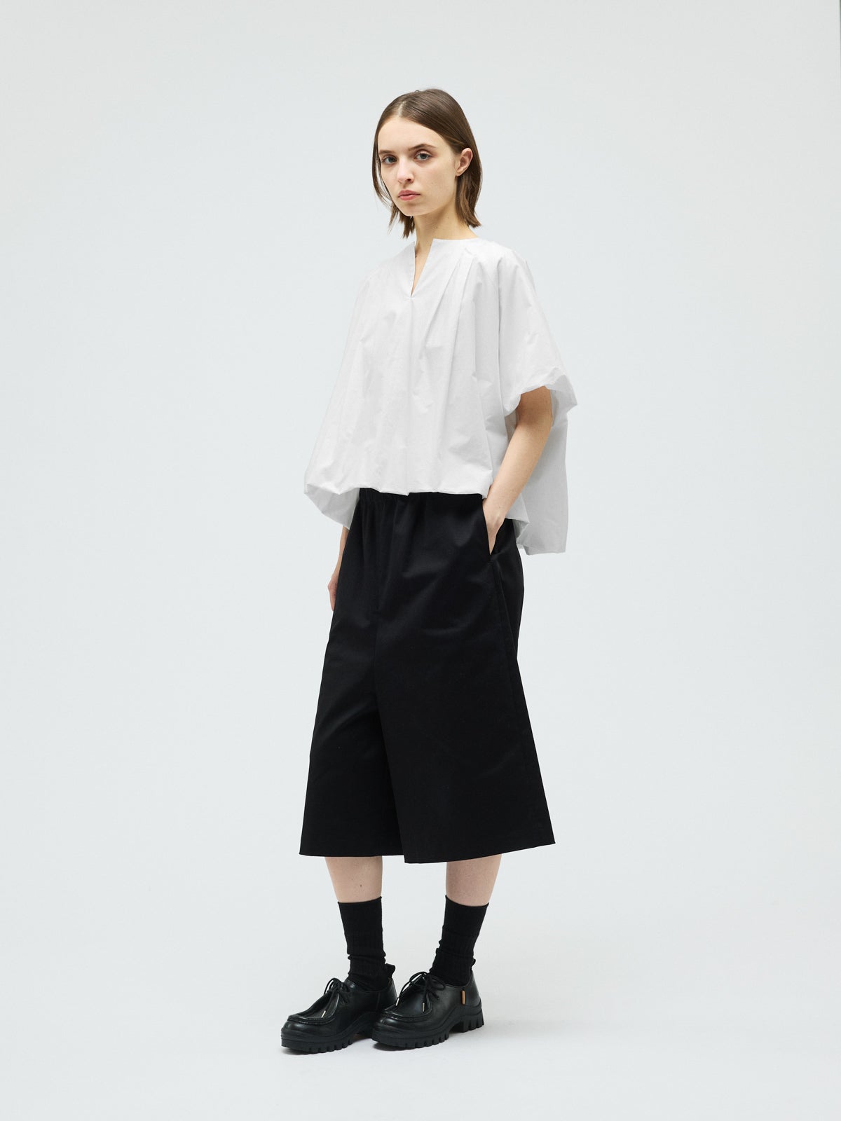 mizuiro ind バルーンノーカラーシャツ｜ MARcourt ONLINE STORE