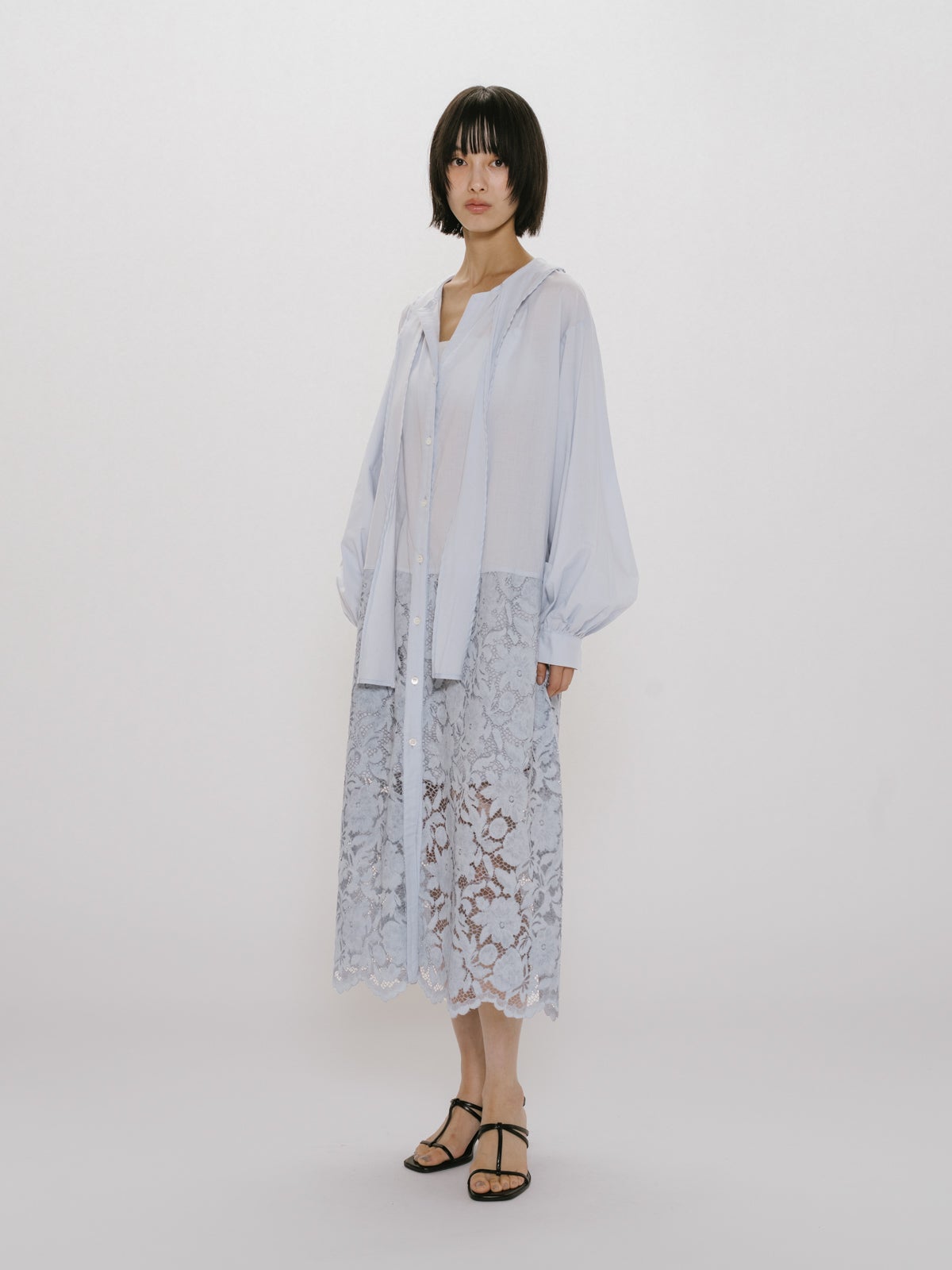 MIDIUMISOLID for Ladies レースコンビシャツワンピース｜ MARcourt