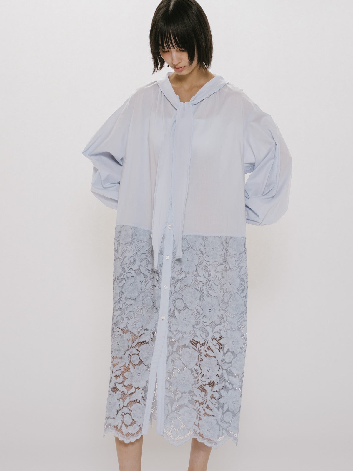 MIDIUMISOLID for Ladies レースコンビシャツワンピース｜ MARcourt