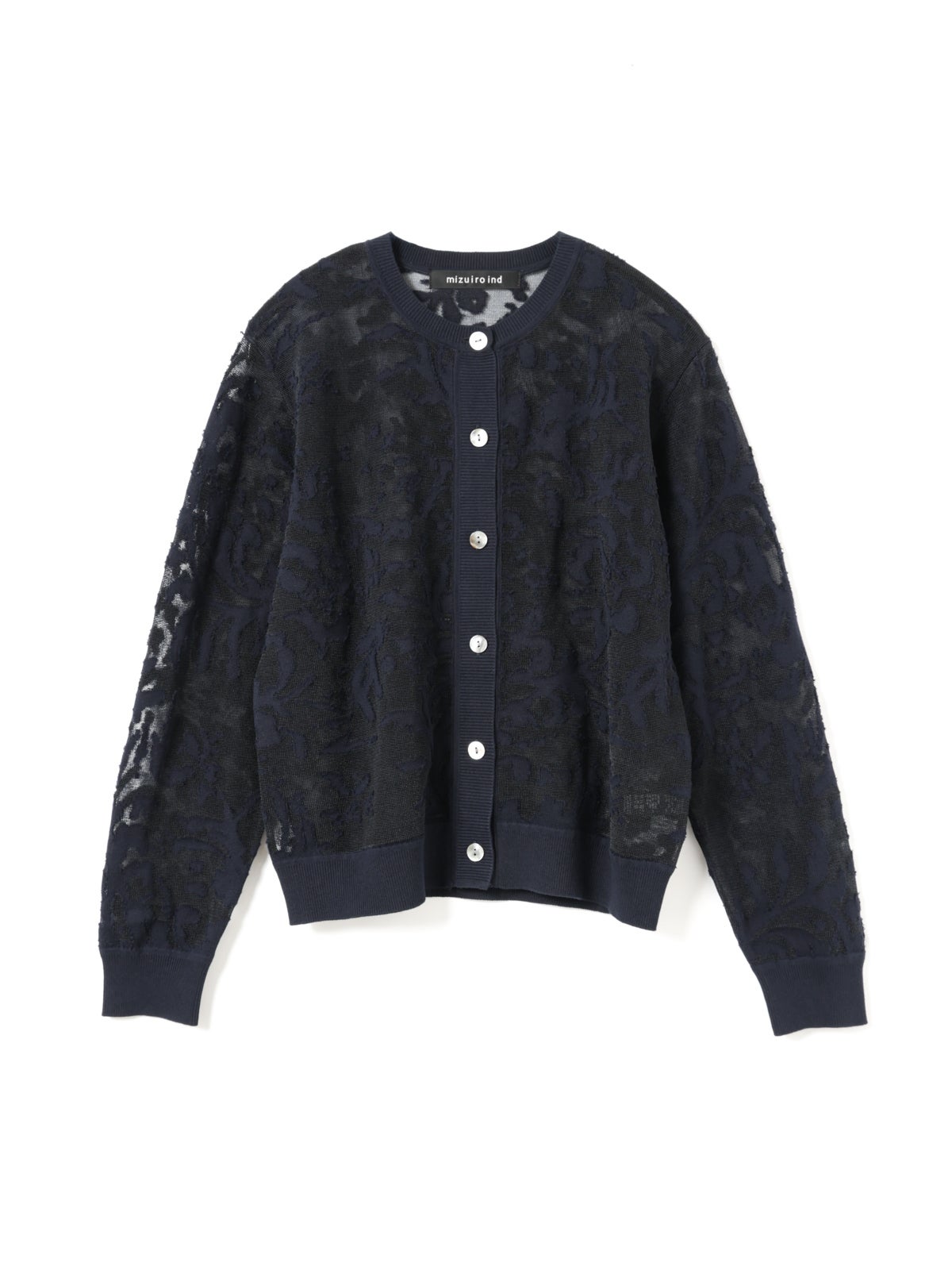 mizuiro ind メッシュ刺繍クルーカーディガン｜ MARcourt ONLINE STORE