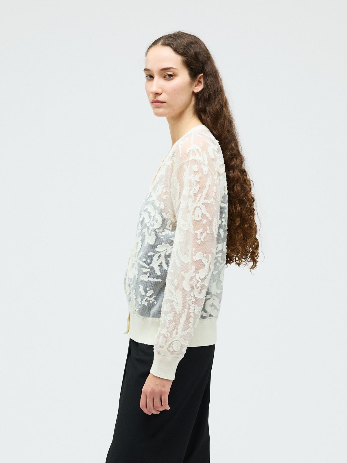 mizuiro ind メッシュ刺繍クルーカーディガン｜ MARcourt ONLINE STORE