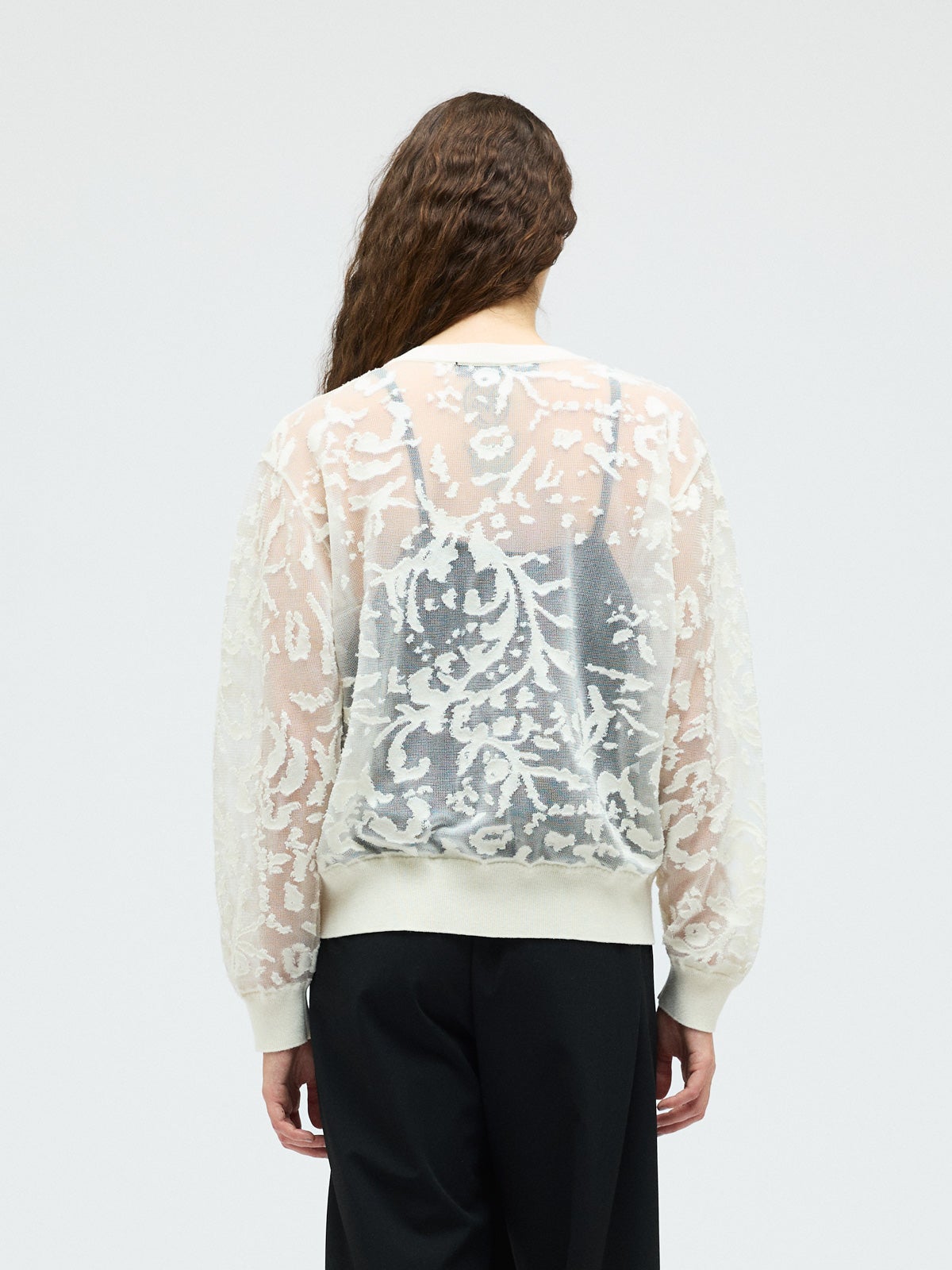 mizuiro ind メッシュ刺繍クルーカーディガン｜ MARcourt ONLINE STORE