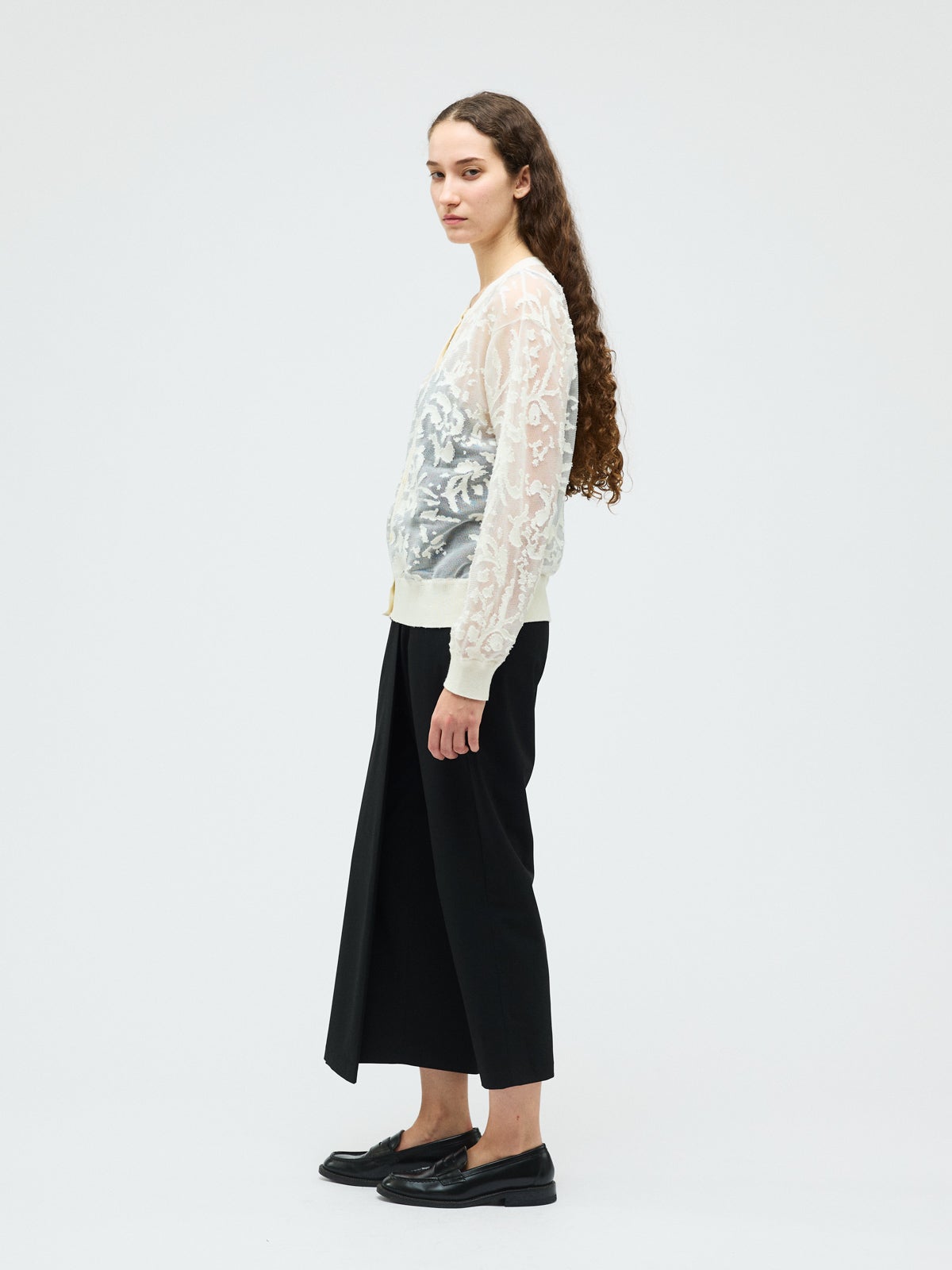 mizuiro ind メッシュ刺繍クルーカーディガン｜ MARcourt ONLINE STORE