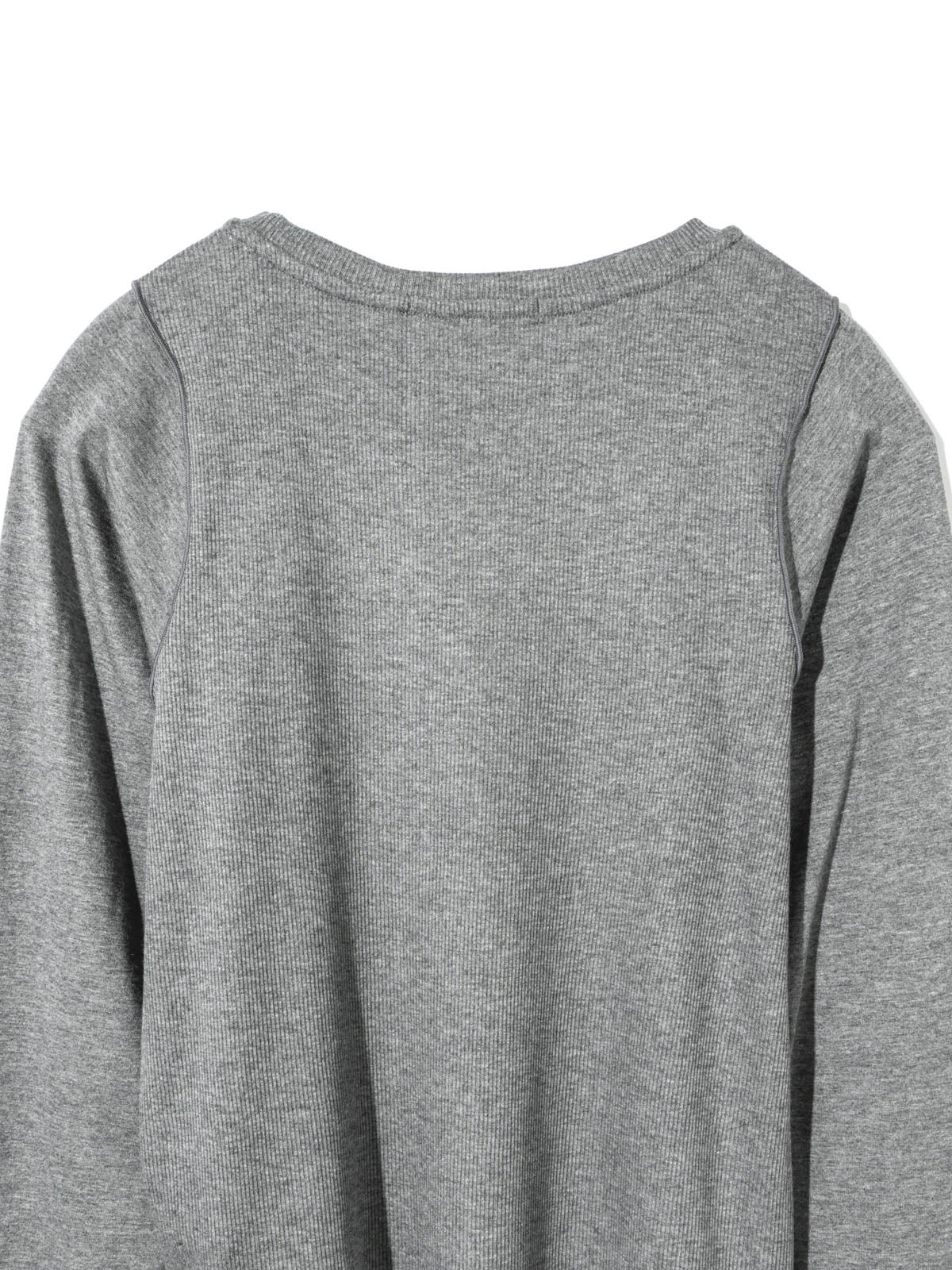 MIDIUMISOLID ミディウミソリッド クリンクル加工 グレー 長袖ニット MIDIUMISOLID for Ladies レイヤードライクプルオーバー｜ MARcourt
