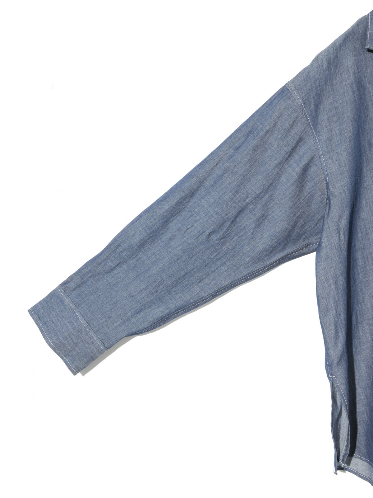 MIDIUMISOLID for Ladies シアーデニムオープンカラーシャツ(BLEACH
