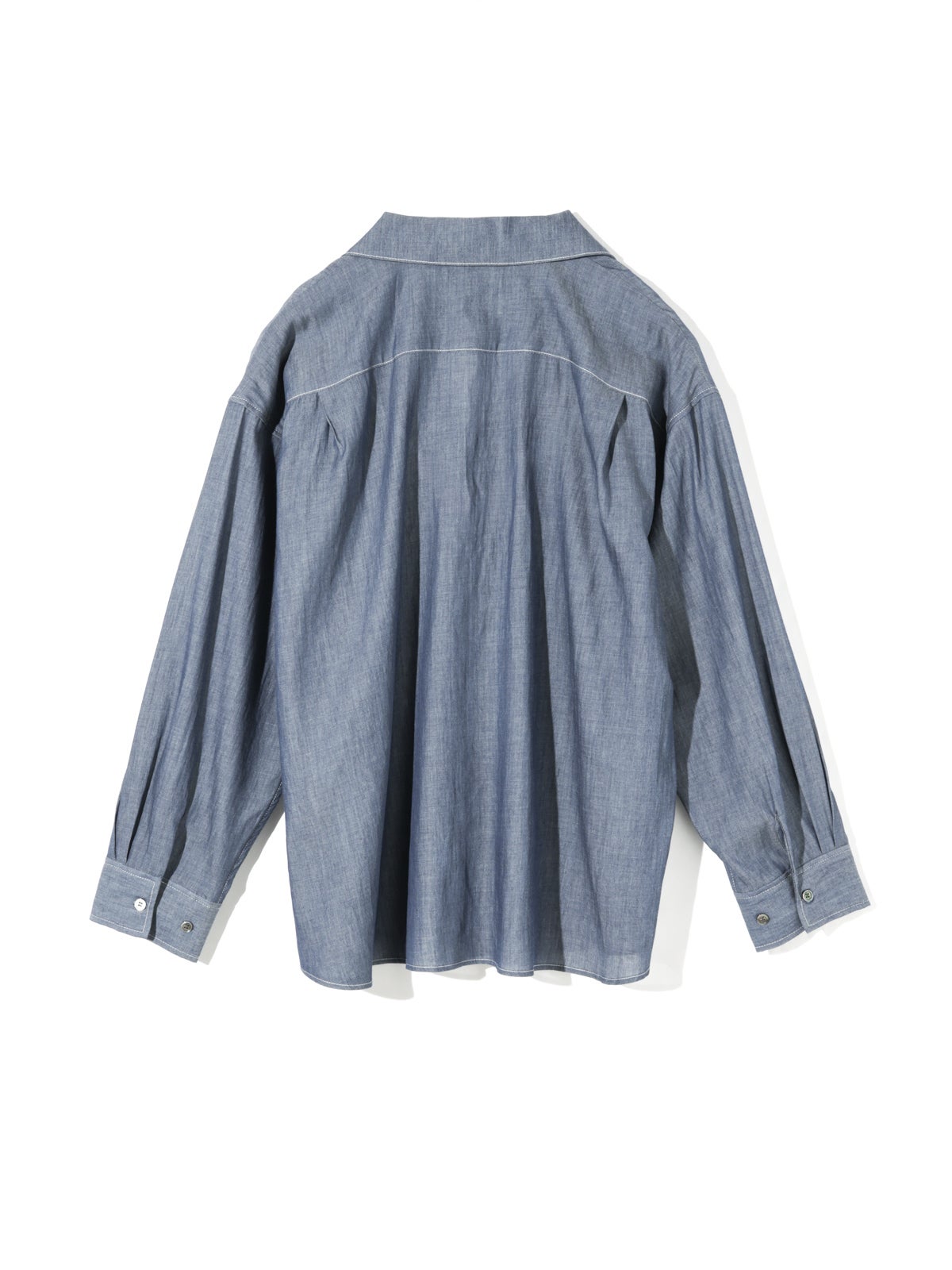 MIDIUMISOLID for Ladies シアーデニムオープンカラーシャツ(BLEACH