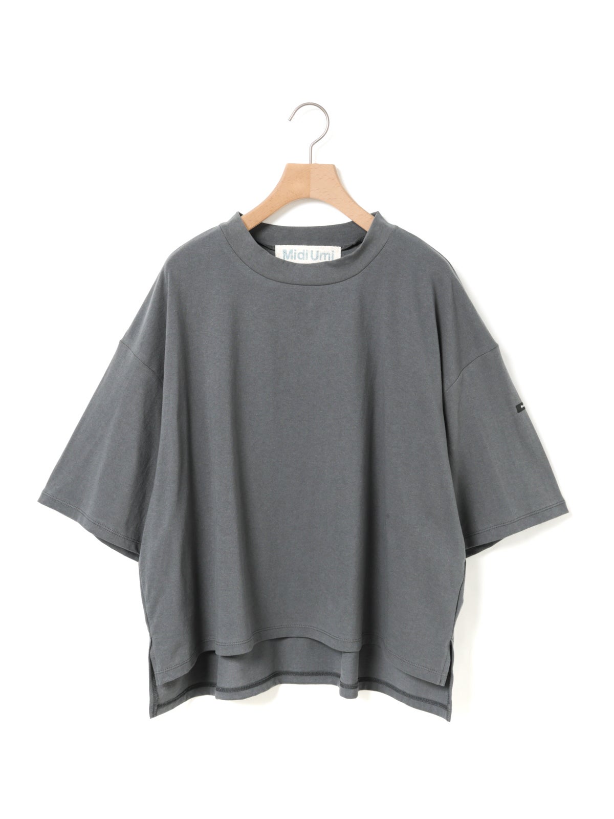 MidiUmi ミディウミ リネン ワイド プルオーバー サマーニット グレー MidiUmi ショートプルオーバー （ニット・セーター）｜MidiUmi