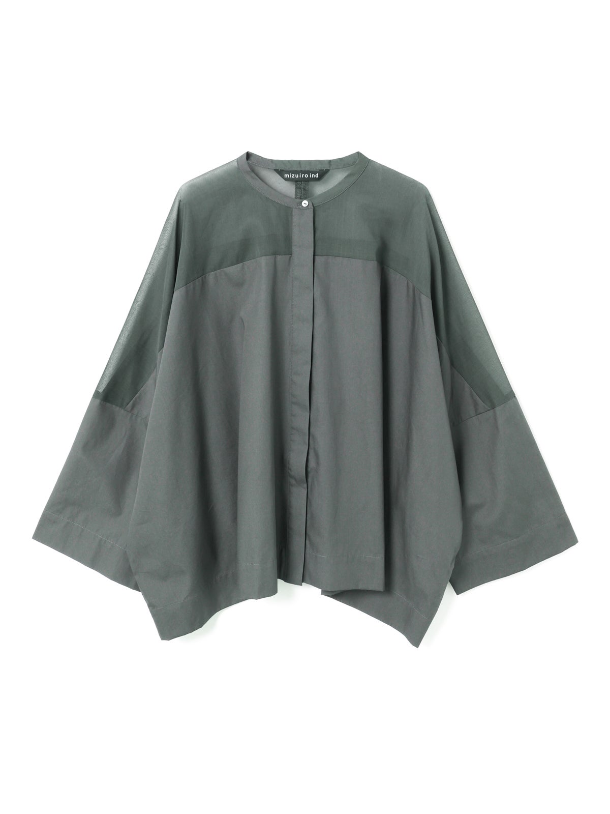 mizuiro ind シアーショルダースタンドカラーワイドシャツ｜ MARcourt