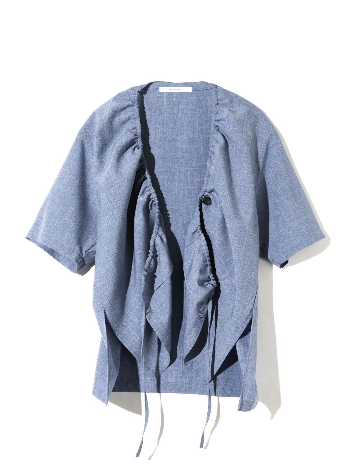 MIDIUMISOLID for Ladies ノーカラードローストリングシャツ