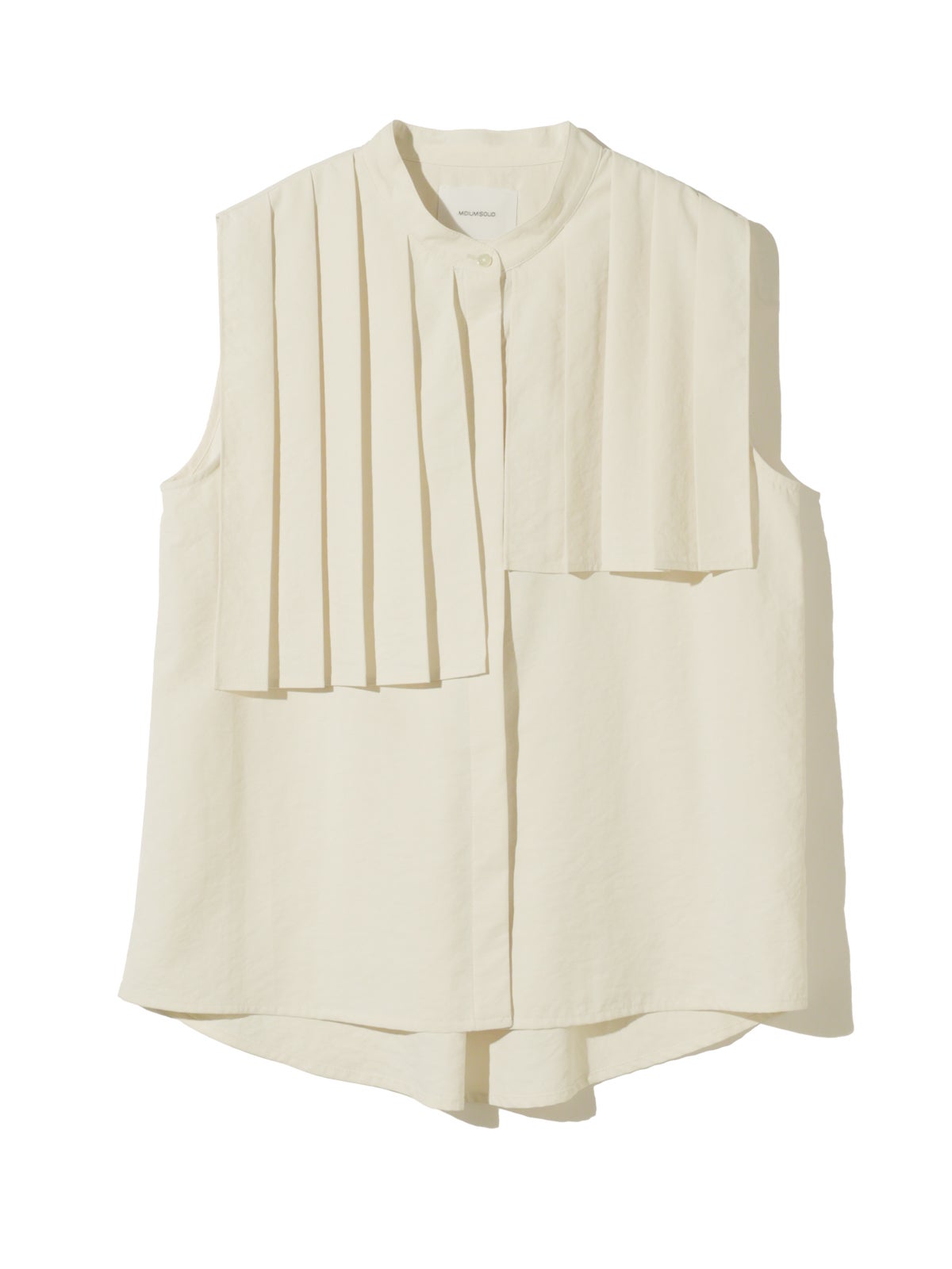 MIDIUMISOLID for Ladies ノースリーブアシンメトリープリーツシャツ