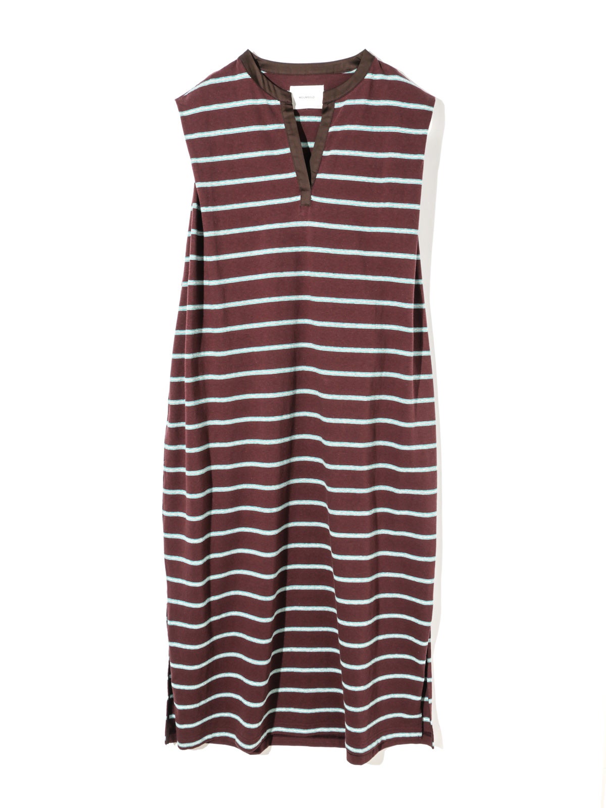 MIDIUMISOLID for Ladies マルチボーダーノースリーブワンピース