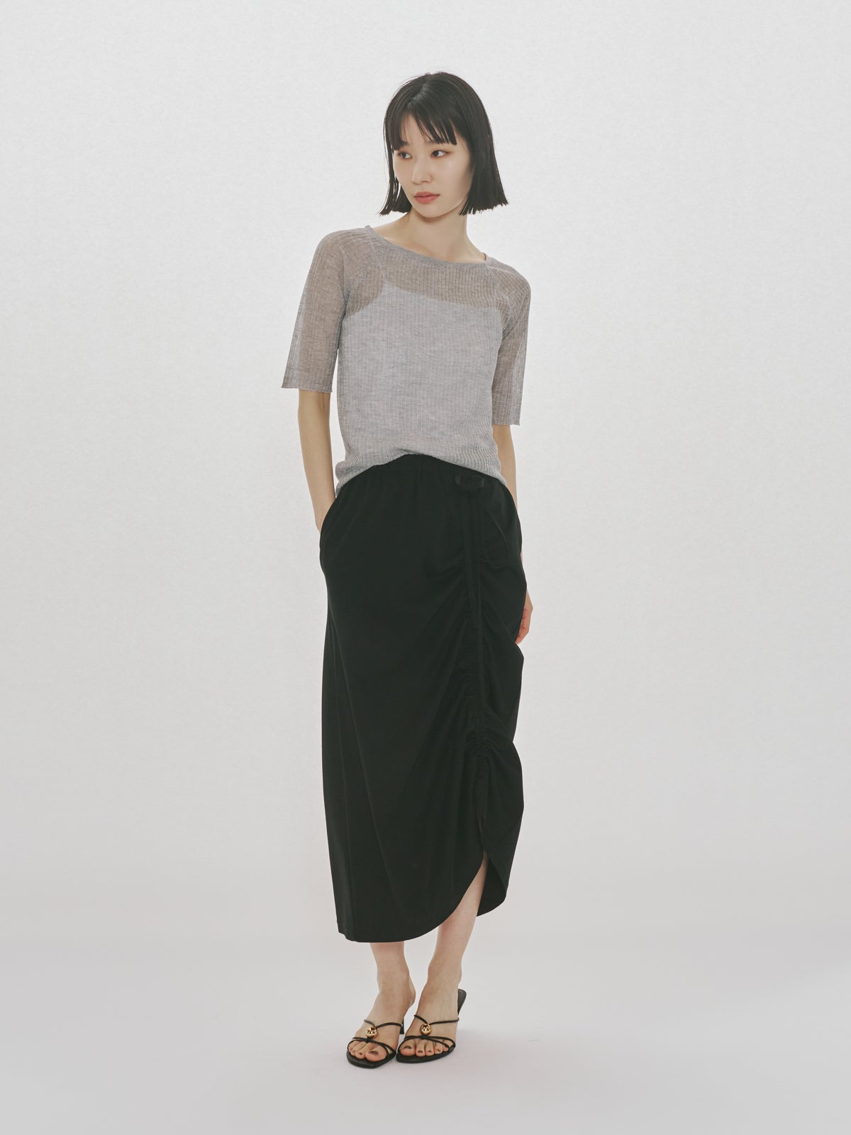 MIDIUMISOLID for Ladies ドローストリングスカート｜ MARcourt ONLINE