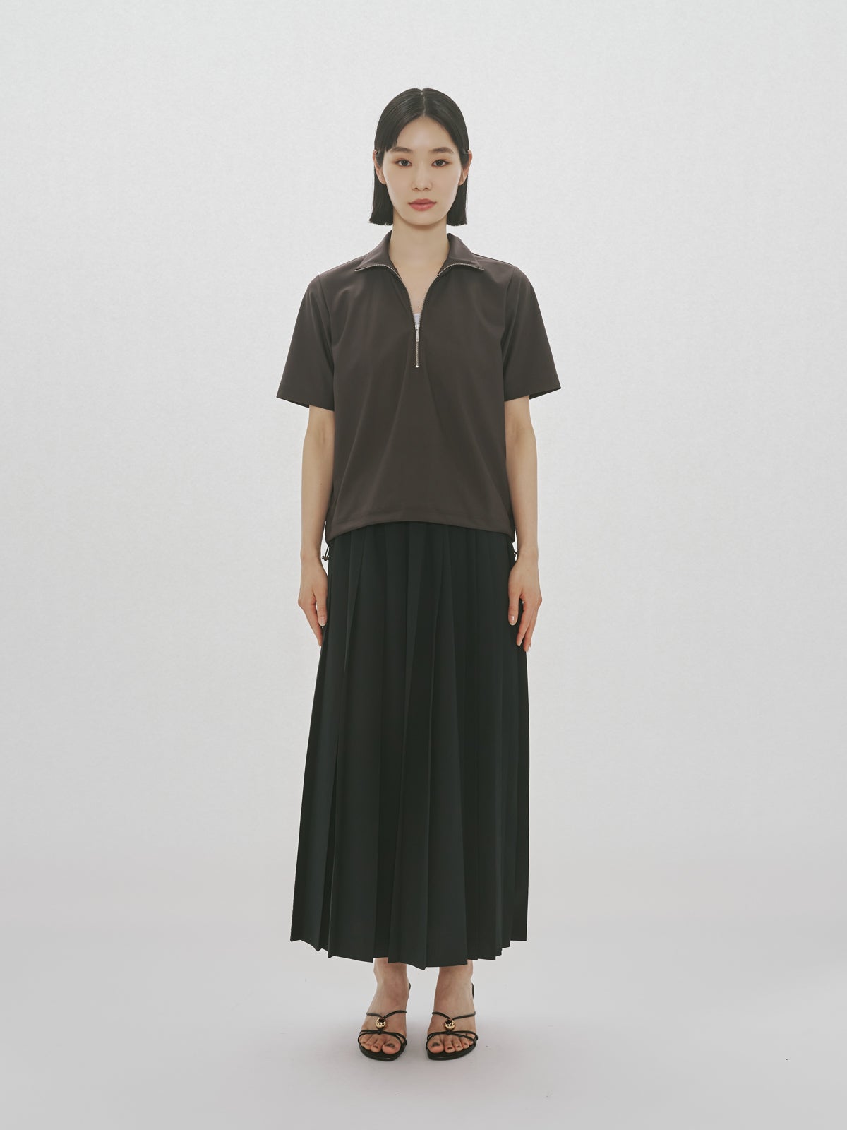 MIDIUMISOLID for Ladies アシンメトリープリーツスカート｜ MARcourt