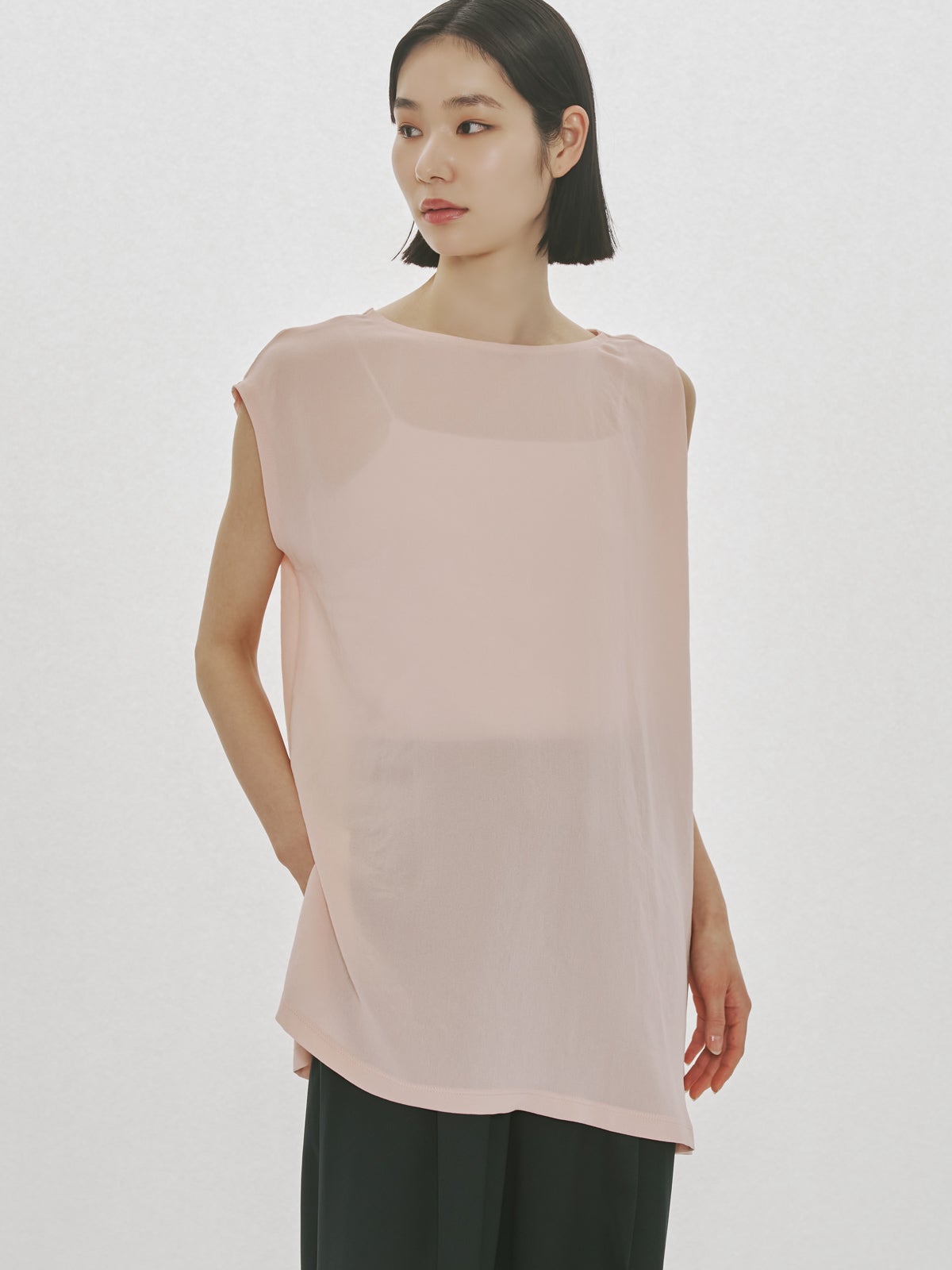 MIDIUMISOLID for Ladies アシンメトリーフレアプルオーバー