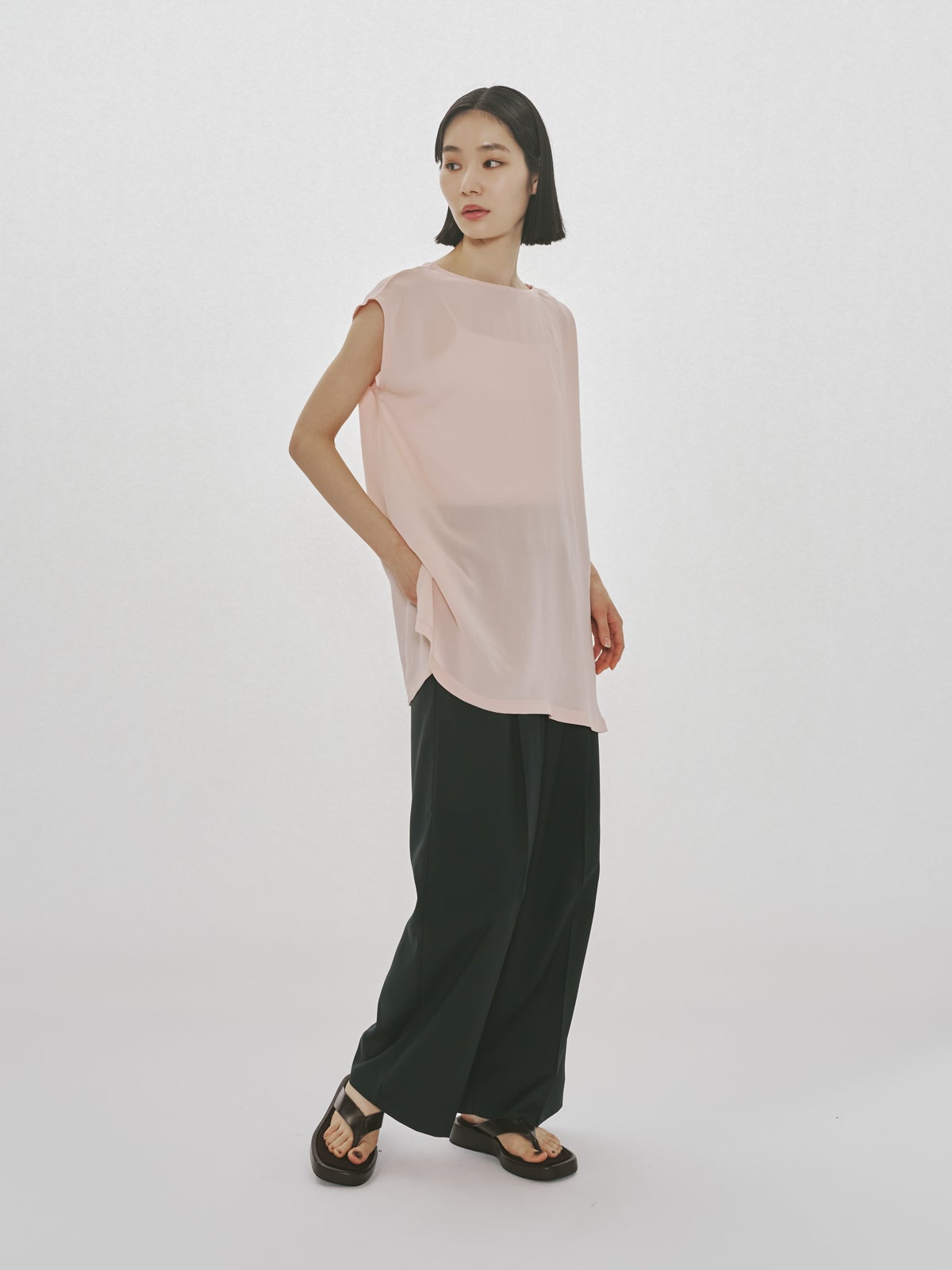 MIDIUMISOLID for Ladies アシンメトリーレースプルオーバー アシンメトリーレースドッキングプルオーバー [C7829] - レディース
