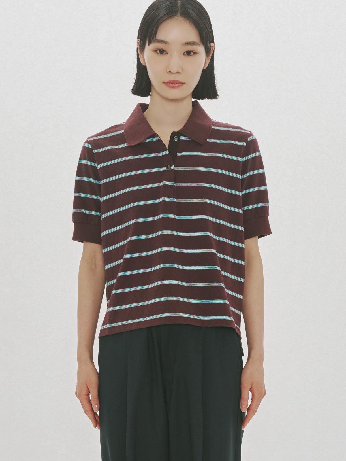 MIDIUMISOLID for Ladies マルチボーダーポロシャツ｜ MARcourt ONLINE