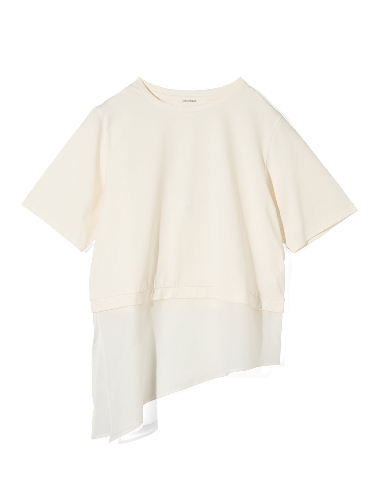 MIDIUMISOLID for Ladies シアーミックスファブリックTシャツ