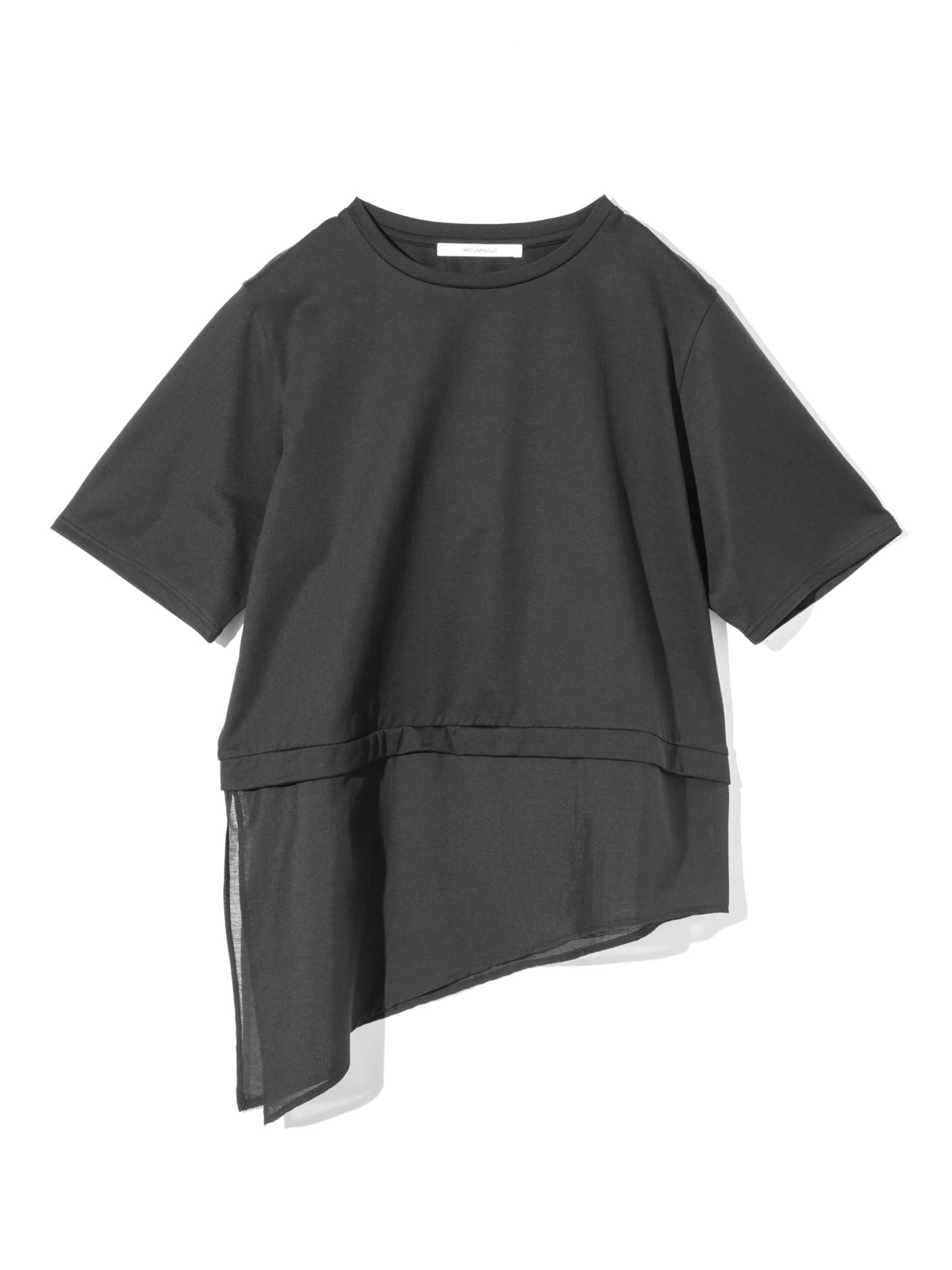 MIDIUMISOLID for Ladies シアーミックスファブリックTシャツ
