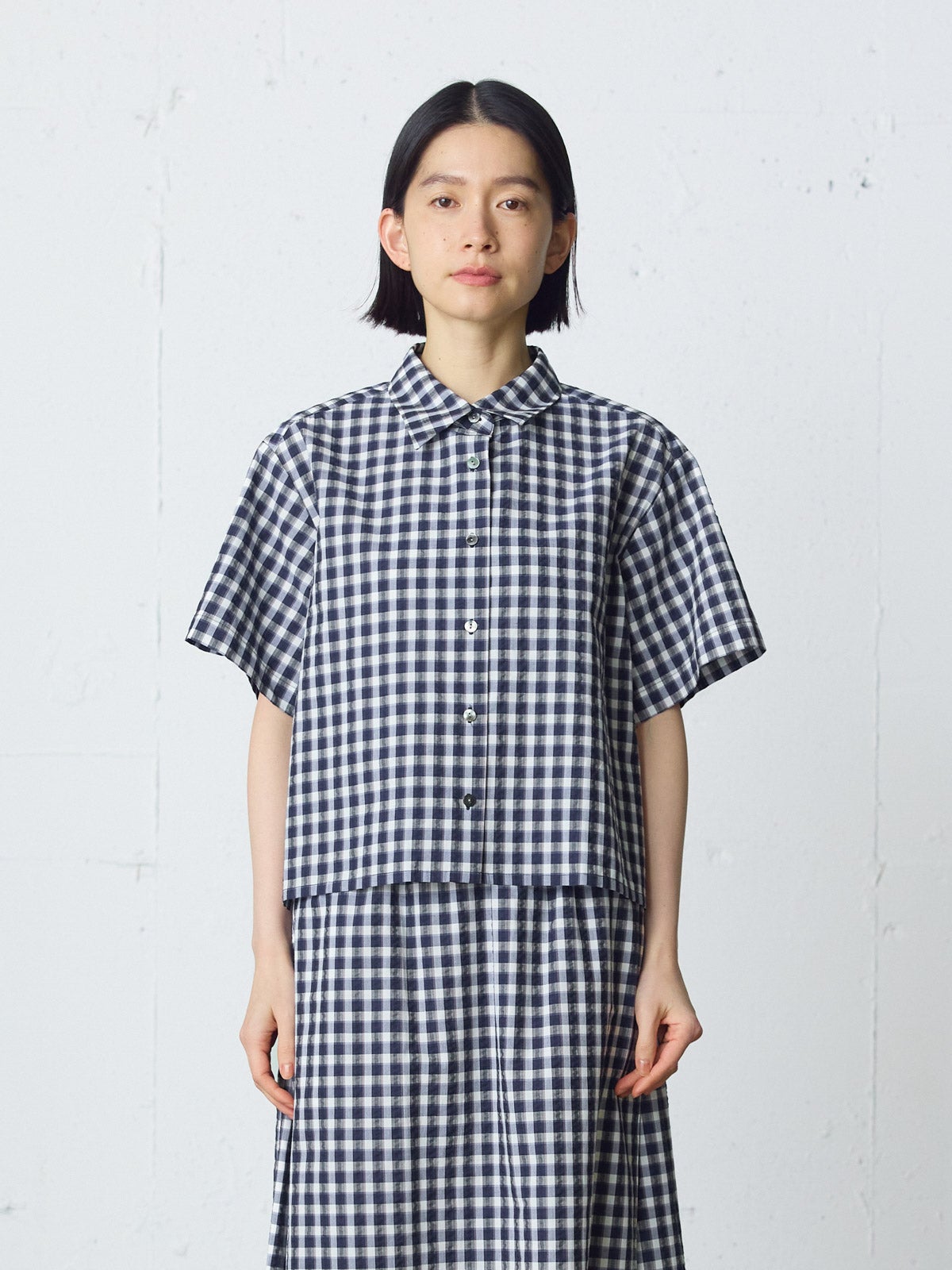 seersucker check shirt